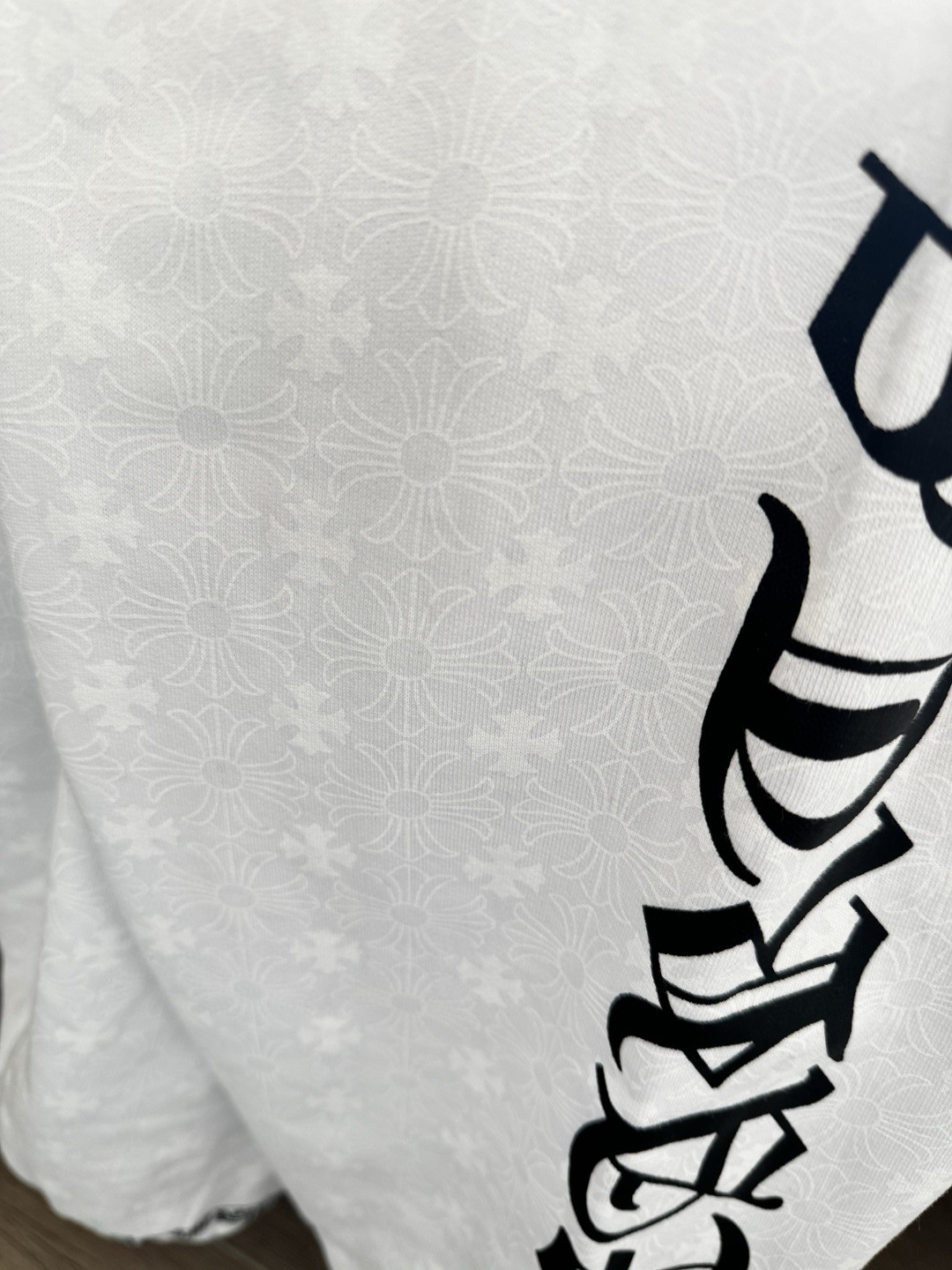 Chrome Hearts 克罗心 暗纹满印松紧腰束脚运动裤 卫裤 休闲裤 长裤 裤子 白色 CH-44989