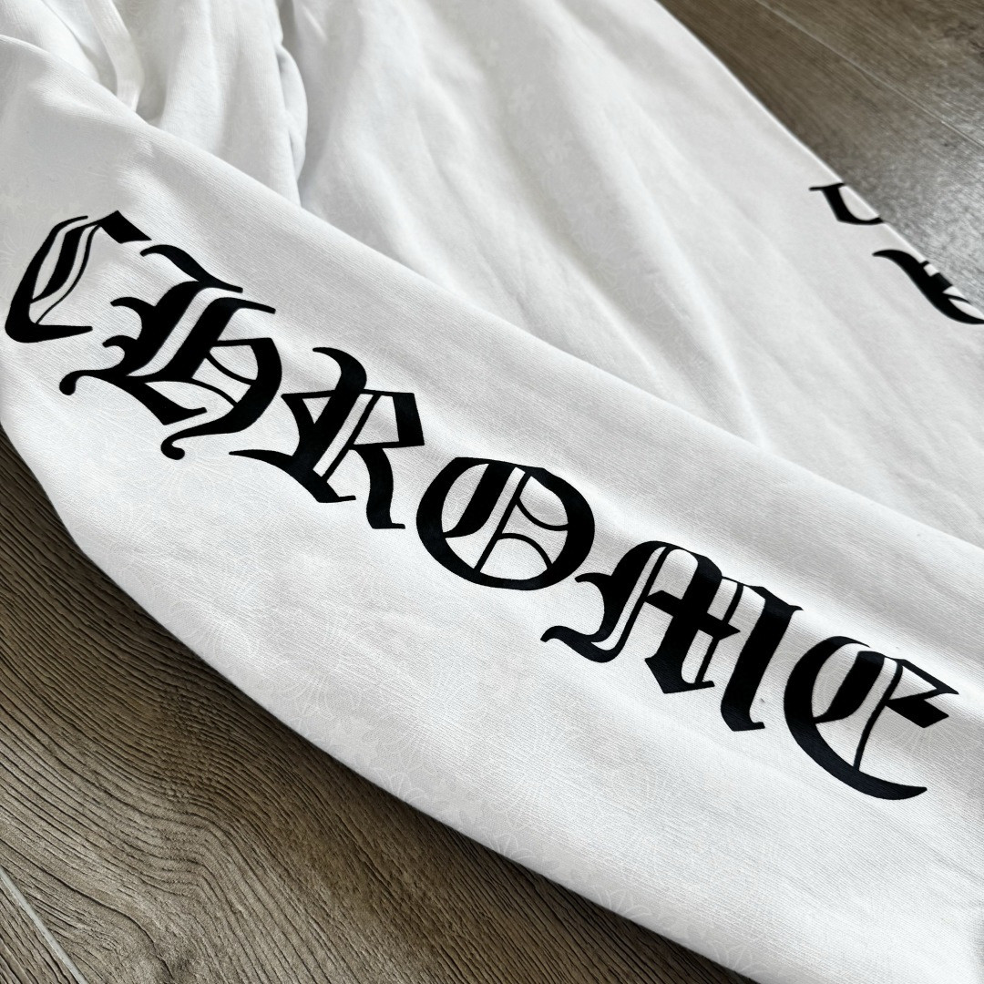 Chrome Hearts 克罗心 暗纹满印松紧腰束脚运动裤 卫裤 休闲裤 长裤 裤子 白色 CH-44989