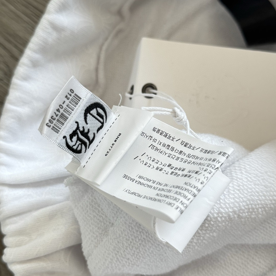 Chrome Hearts 克罗心 暗纹满印松紧腰束脚运动裤 卫裤 休闲裤 长裤 裤子 白色 CH-44989