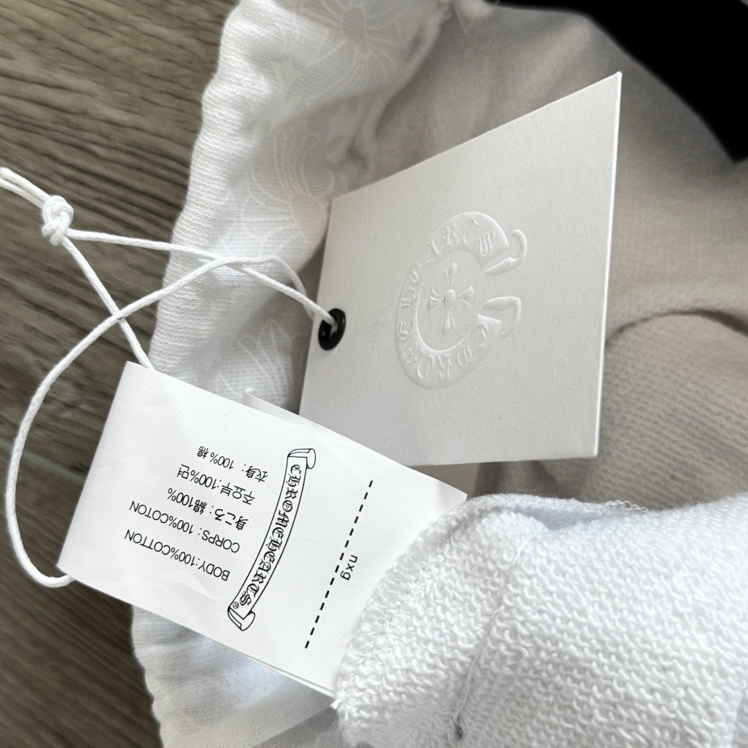 Chrome Hearts 克罗心 暗纹满印松紧腰束脚运动裤 卫裤 休闲裤 长裤 裤子 白色 CH-44989