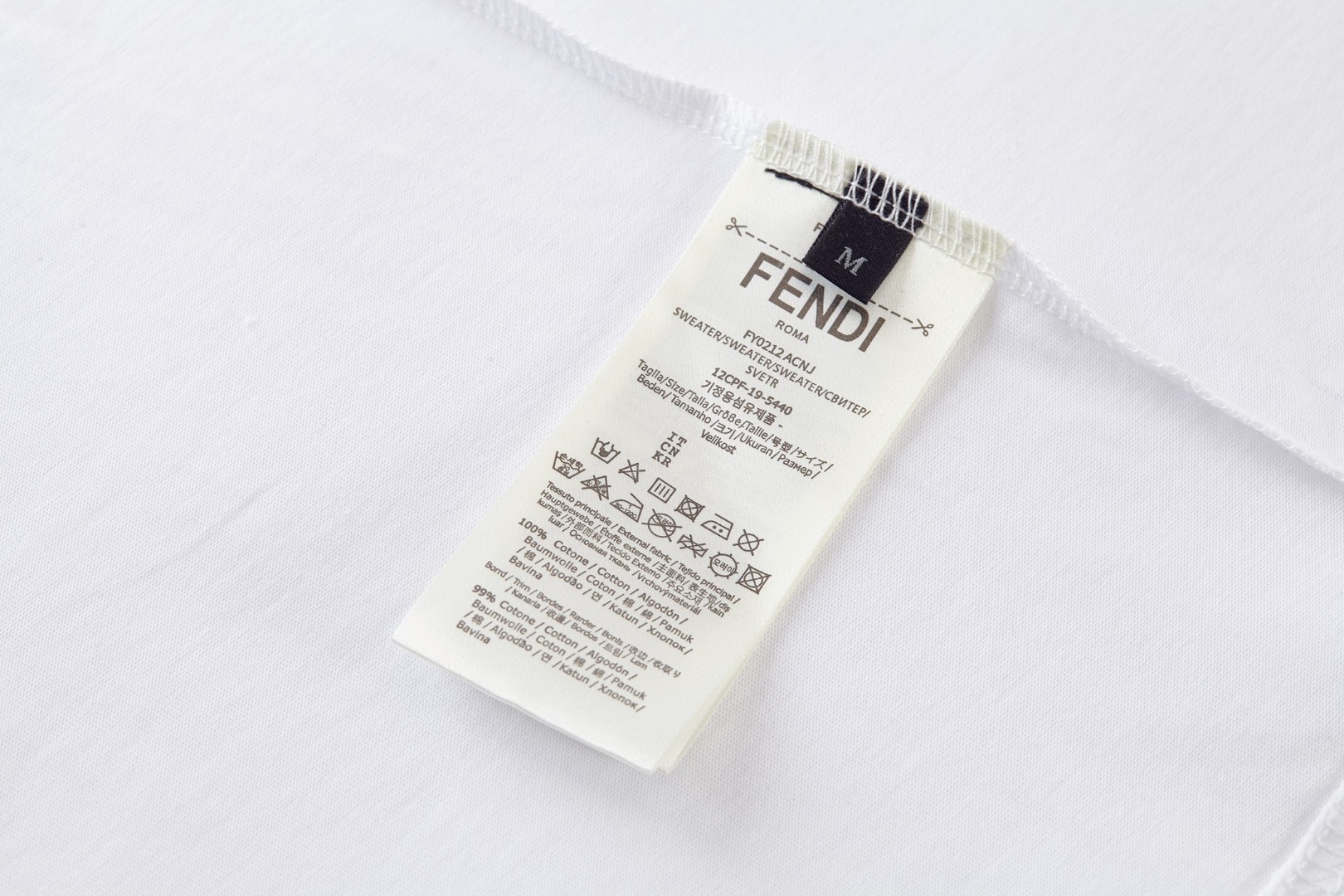 FENDI 芬迪 贴布刺绣烫钻标识T恤 短袖 套头 夏季 黑色 白色 A2 FY1319AW0WF0QA1