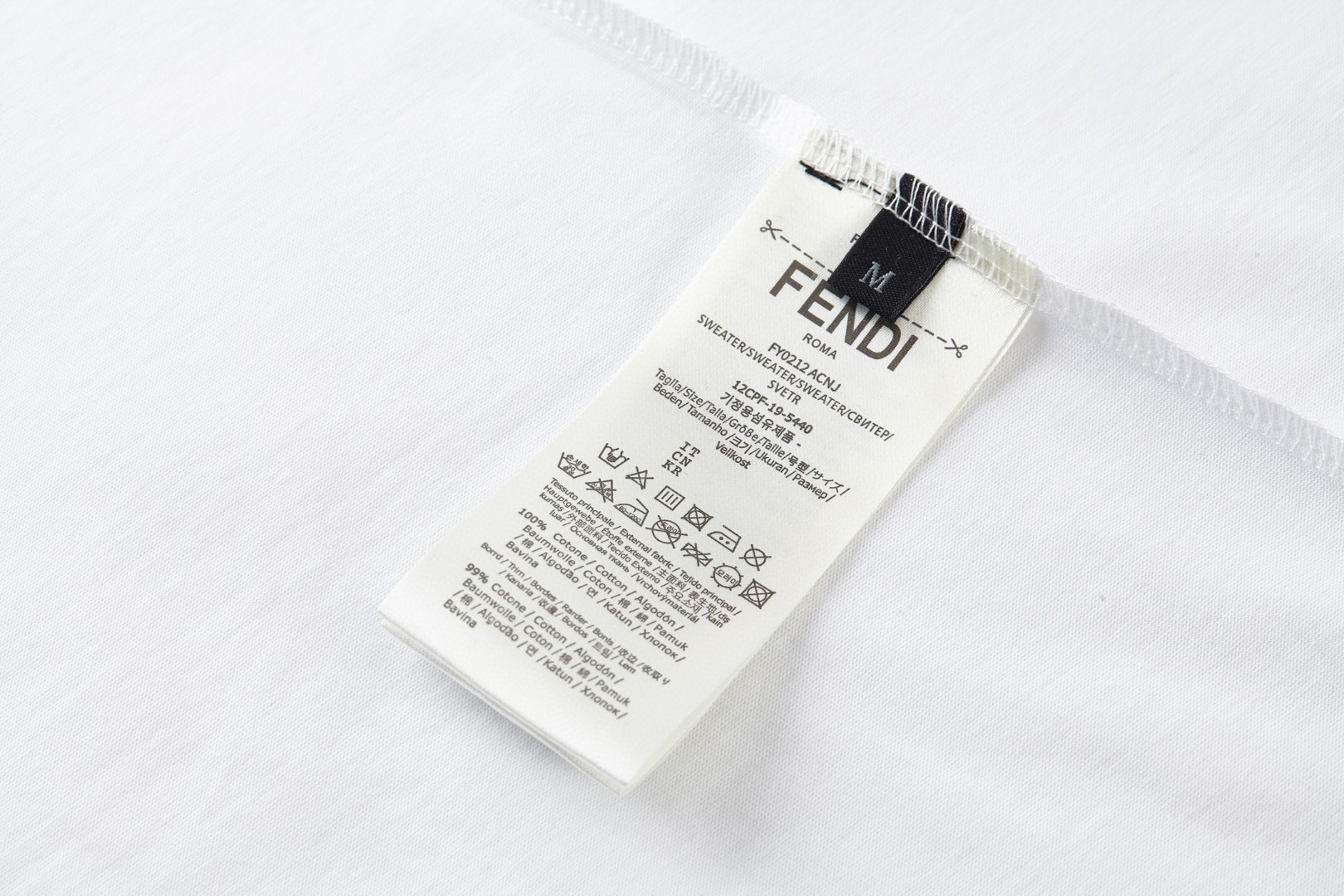 FENDI 芬迪 刺绣标识T恤 短袖 套头 夏季 蓝色 白色 A2 FY0936AVOHF0PTH