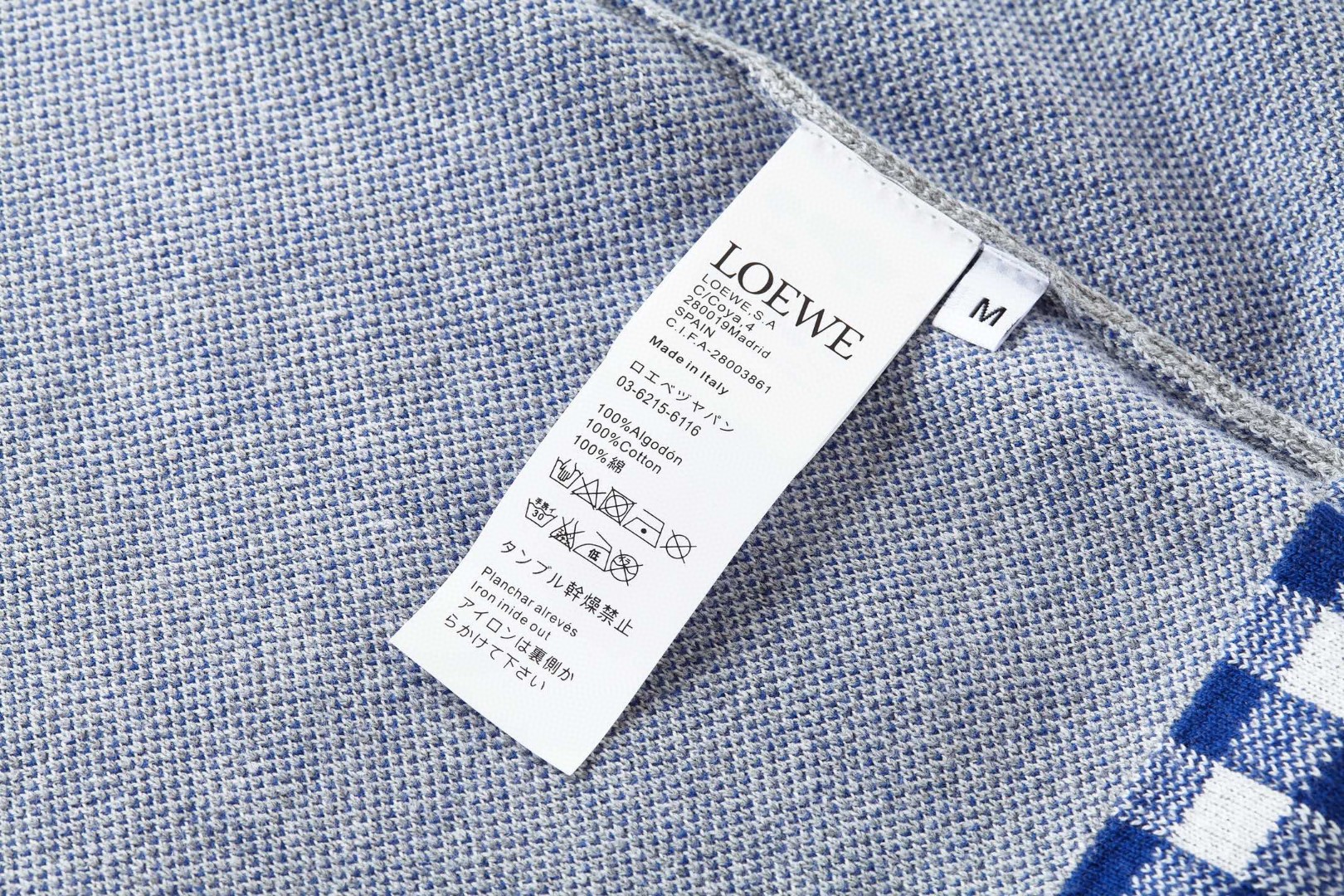 Loewe 罗意威 提花标识毛织圆领短袖 T恤 棕色 灰色 A5 H526Y55K15-3102