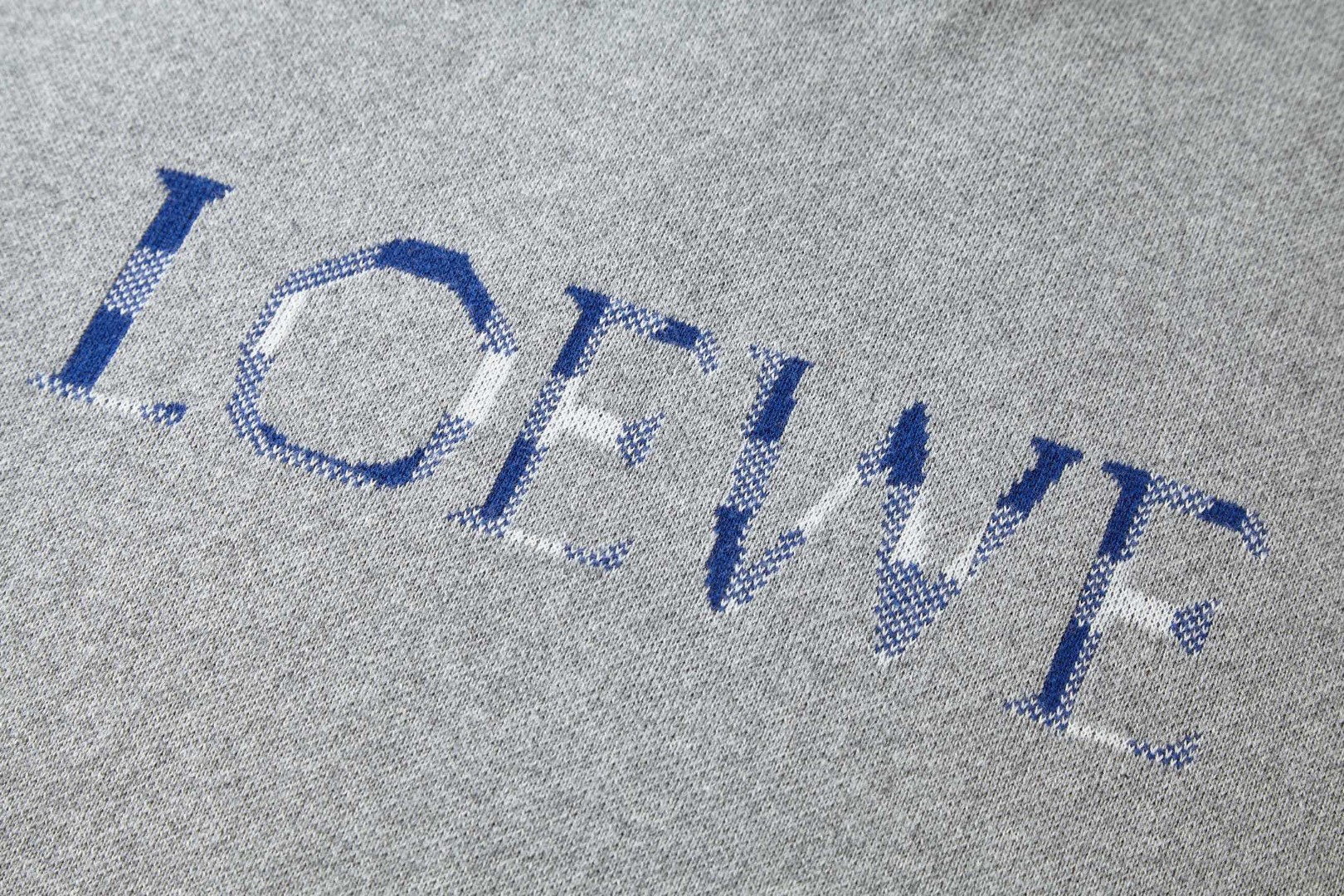 Loewe 罗意威 提花标识毛织圆领短袖 T恤 棕色 灰色 A5 H526Y55K15-3102