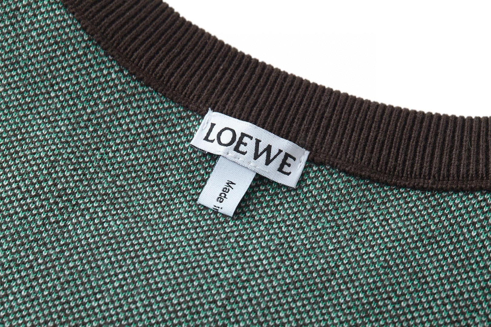 Loewe 罗意威 提花标识毛织圆领短袖 T恤 棕色 灰色 A5 H526Y55K15-3102