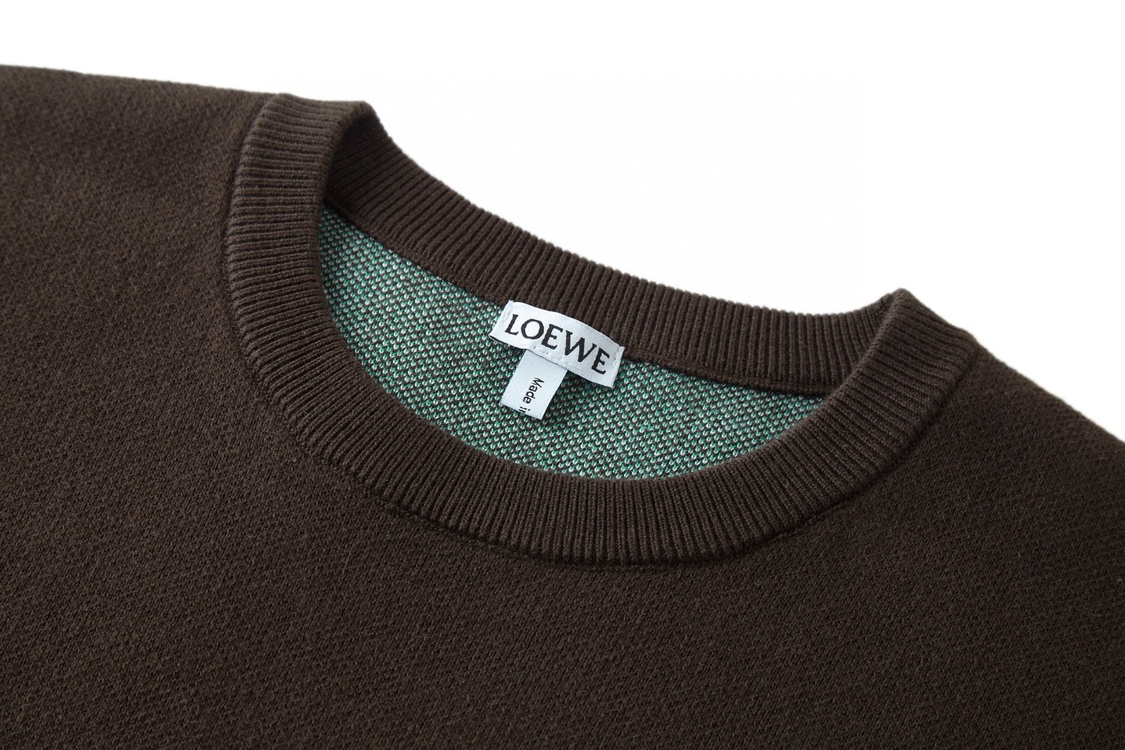 Loewe 罗意威 提花标识毛织圆领短袖 T恤 棕色 灰色 A5 H526Y55K15-3102