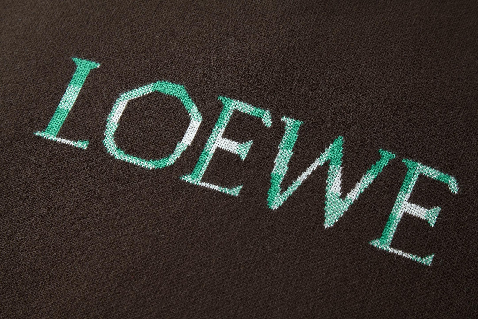 Loewe 罗意威 提花标识毛织圆领短袖 T恤 棕色 灰色 A5 H526Y55K15-3102