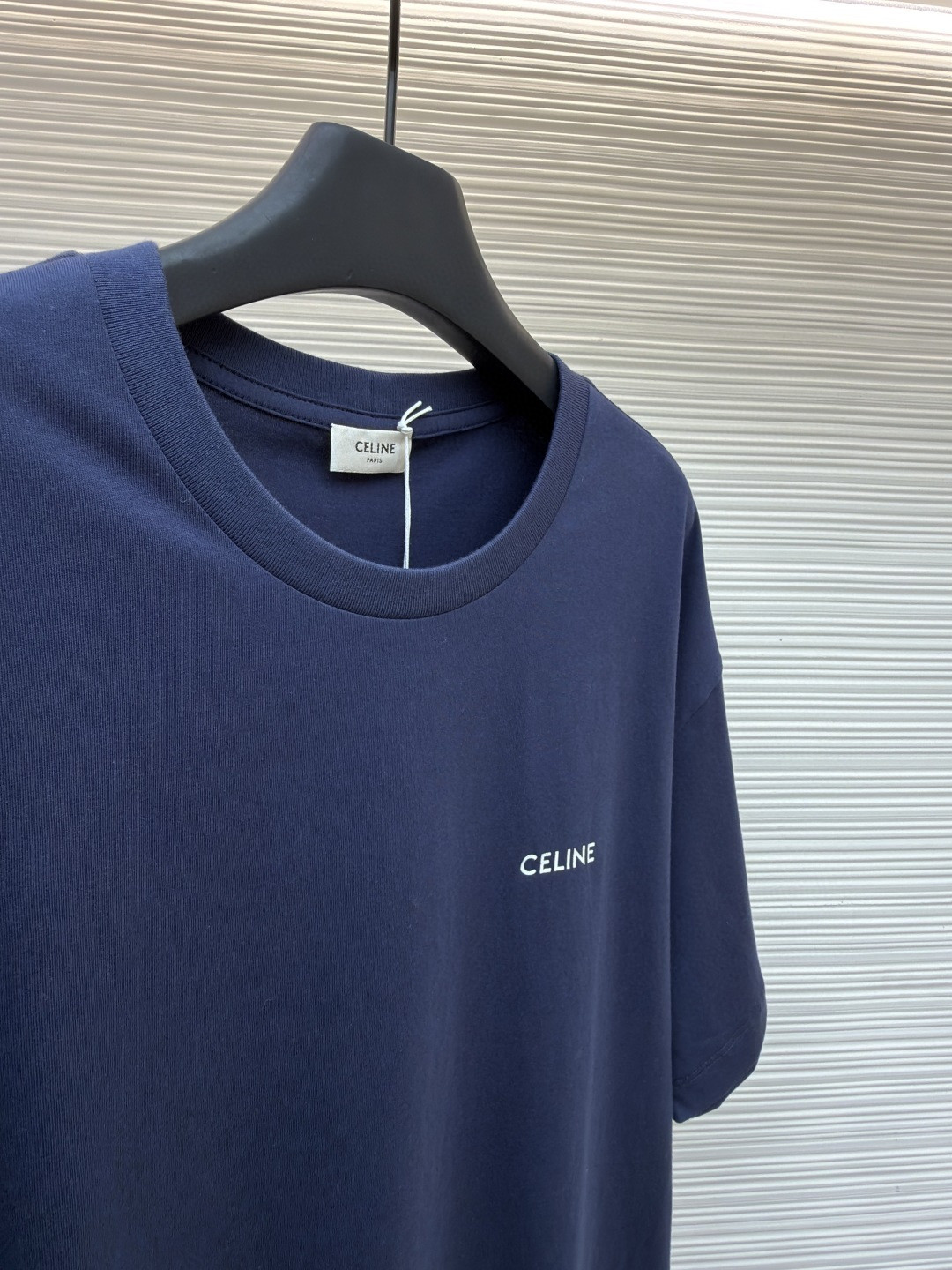 CELINE 赛琳 字母logo印花 短袖 T恤 圆领 夏款 黑色 白色 蓝色 A2