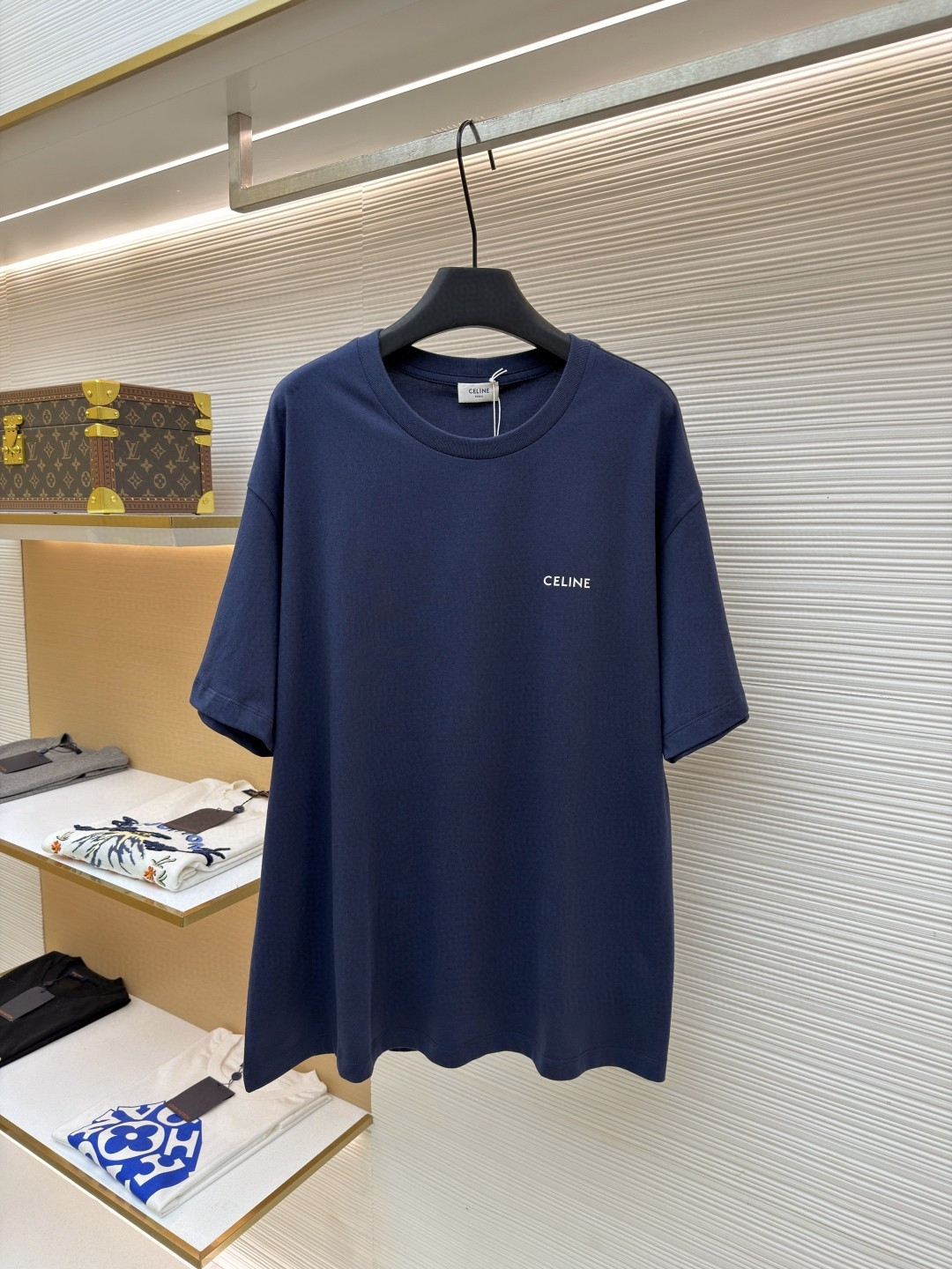 CELINE 赛琳 字母logo印花 短袖 T恤 圆领 夏款 黑色 白色 蓝色 A2