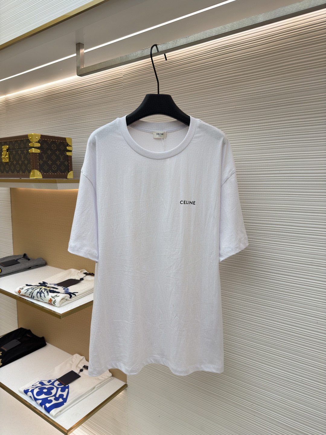 CELINE 赛琳 字母logo印花 短袖 T恤 圆领 夏款 黑色 白色 蓝色 A2