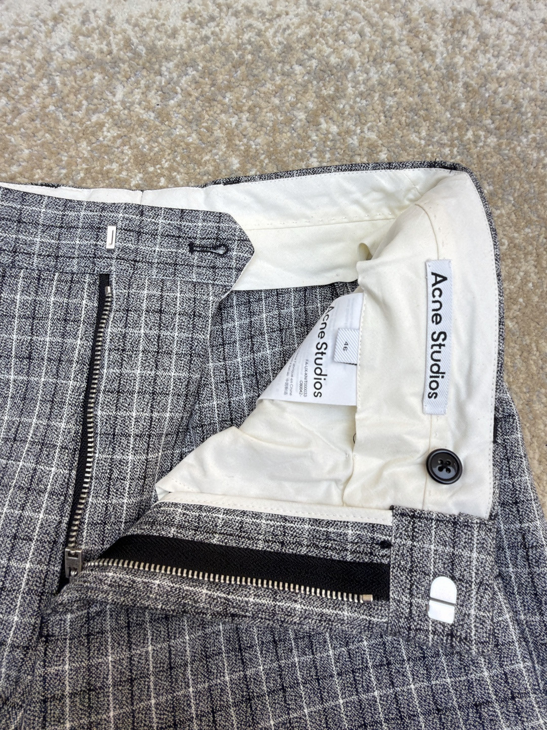 Acne Studios 格纹羊毛西裤 长裤 裤子 B0 BK0715-J83