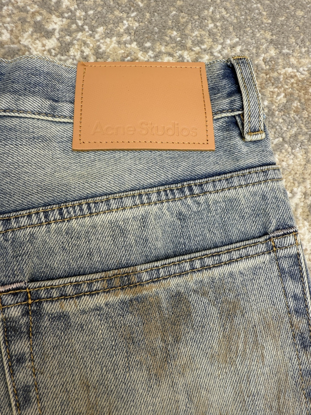 Acne Studios 脏脏泼墨破洞牛仔裤 长裤 裤子 蓝色 B0