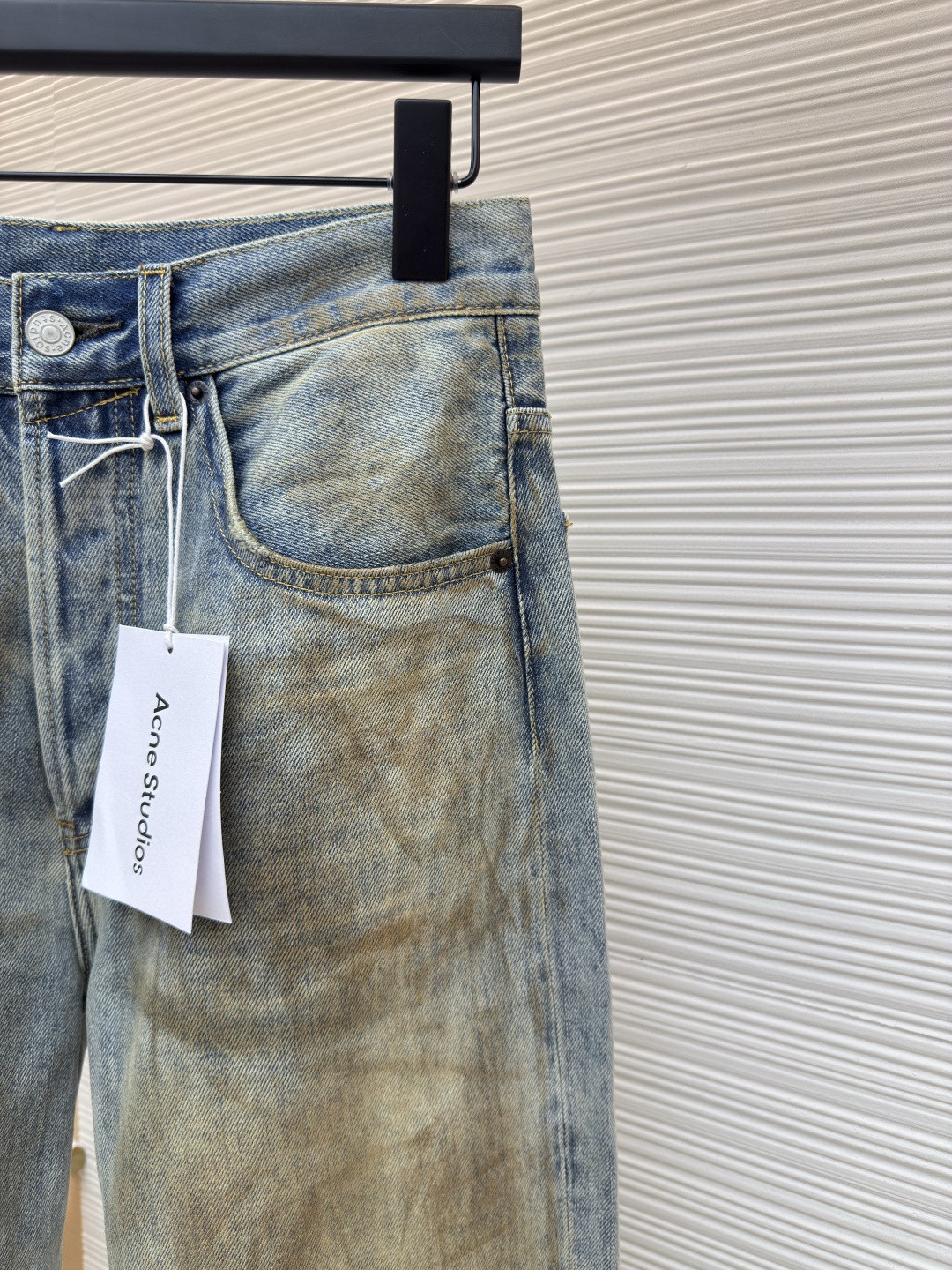 Acne Studios 脏脏泼墨破洞牛仔裤 长裤 裤子 蓝色 B0