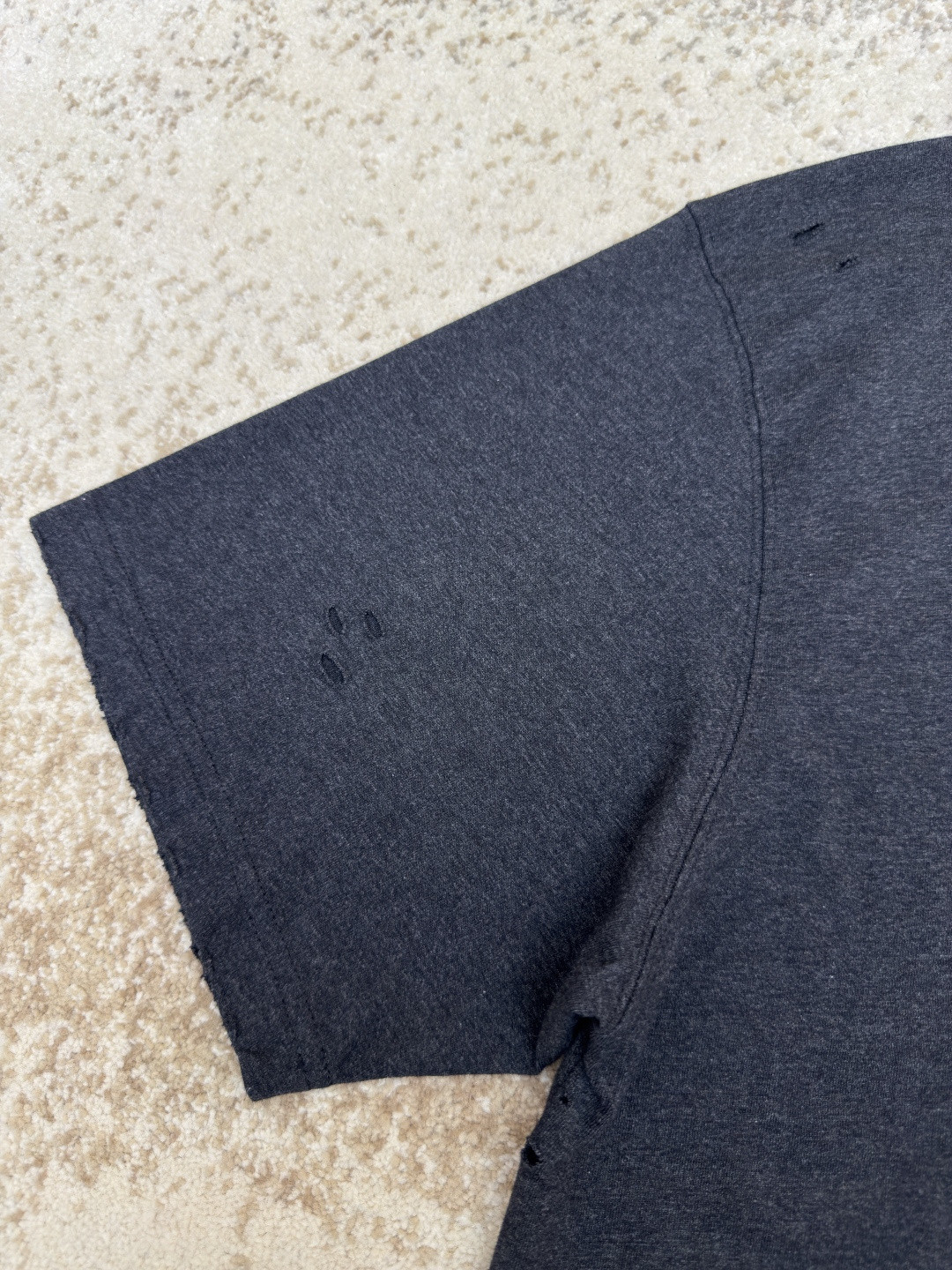 Acne Studios 做旧徽标印花破洞T恤 短袖 绿色 黑色 A2 CL0294-BCA