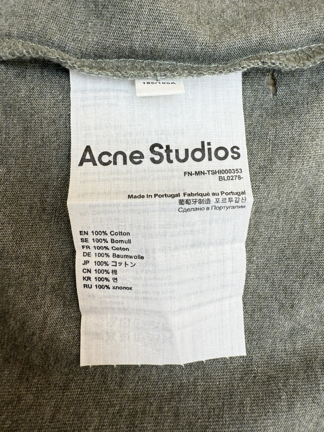 Acne Studios 做旧徽标印花破洞T恤 短袖 绿色 黑色 A2 CL0294-BCA