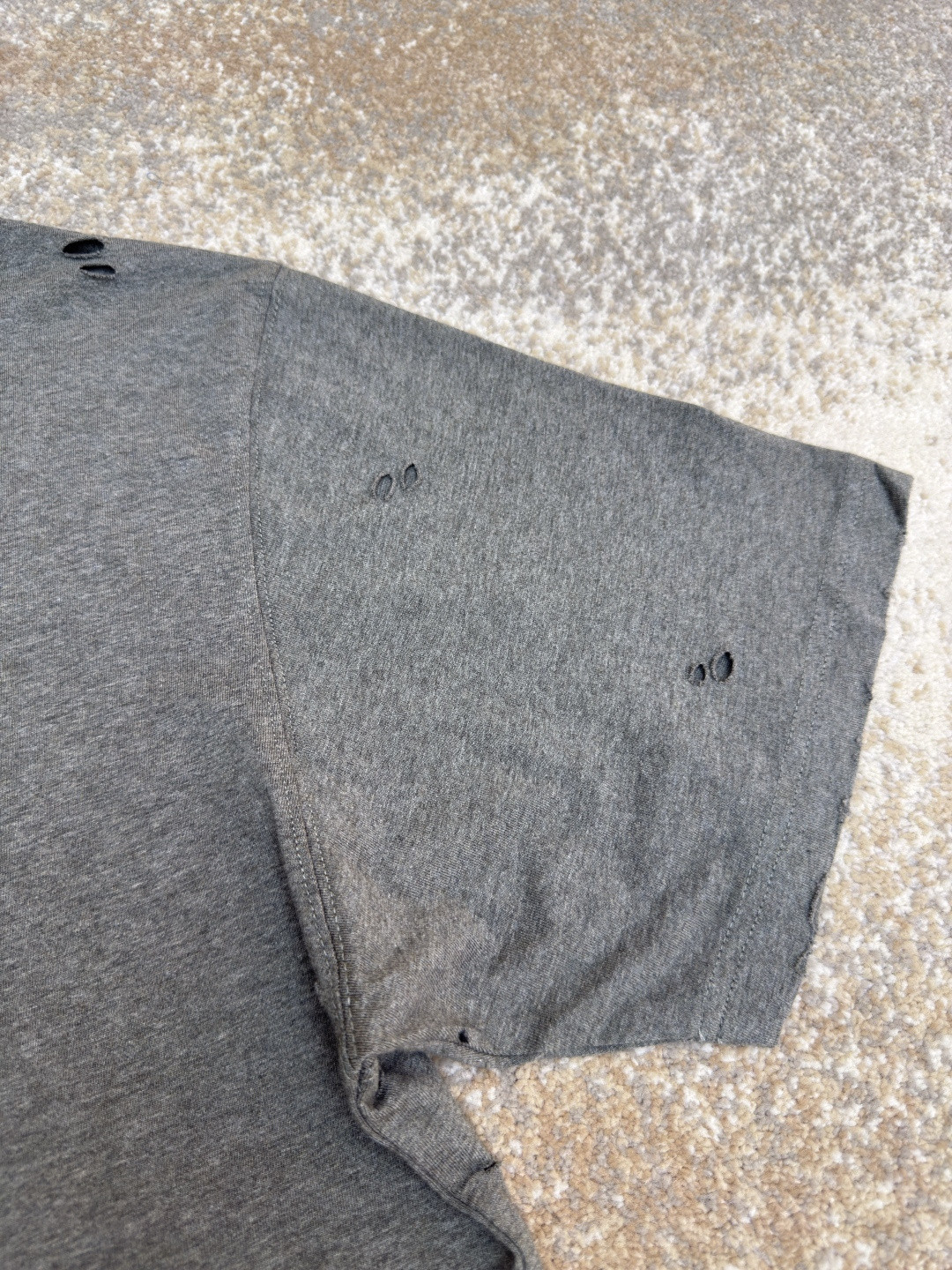 Acne Studios 做旧徽标印花破洞T恤 短袖 绿色 黑色 A2 CL0294-BCA