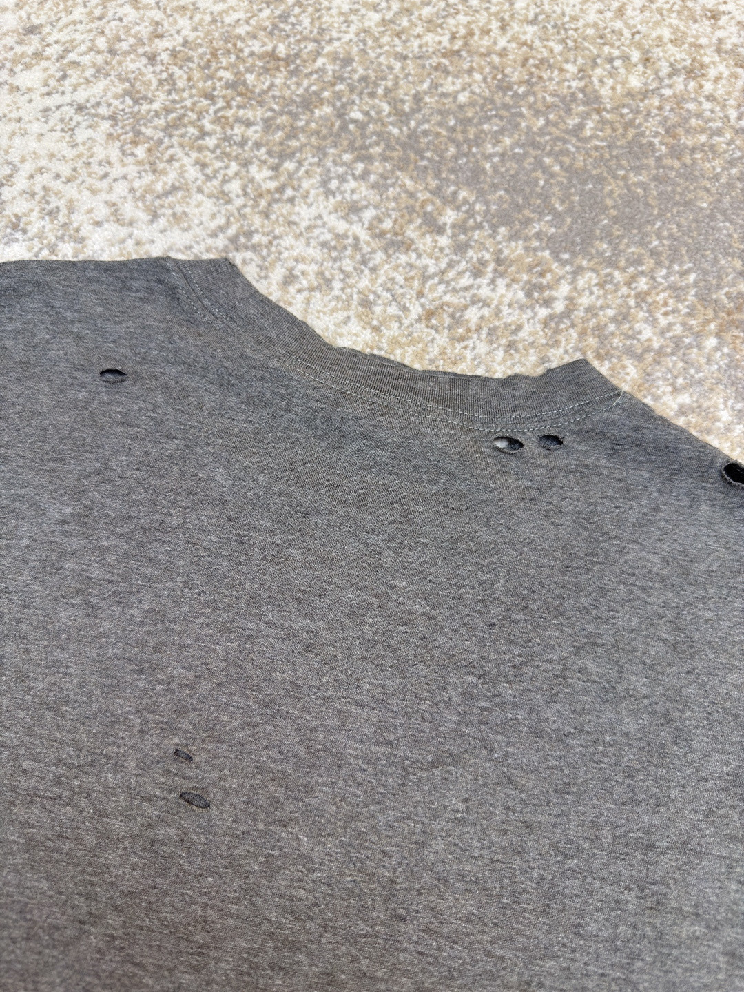 Acne Studios 做旧徽标印花破洞T恤 短袖 绿色 黑色 A2 CL0294-BCA