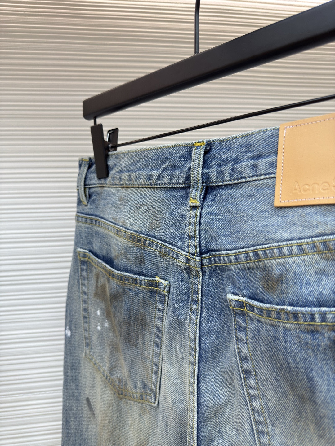 Acne Studios 做旧泼墨直筒牛仔裤 长裤 裤子 蓝色 B0