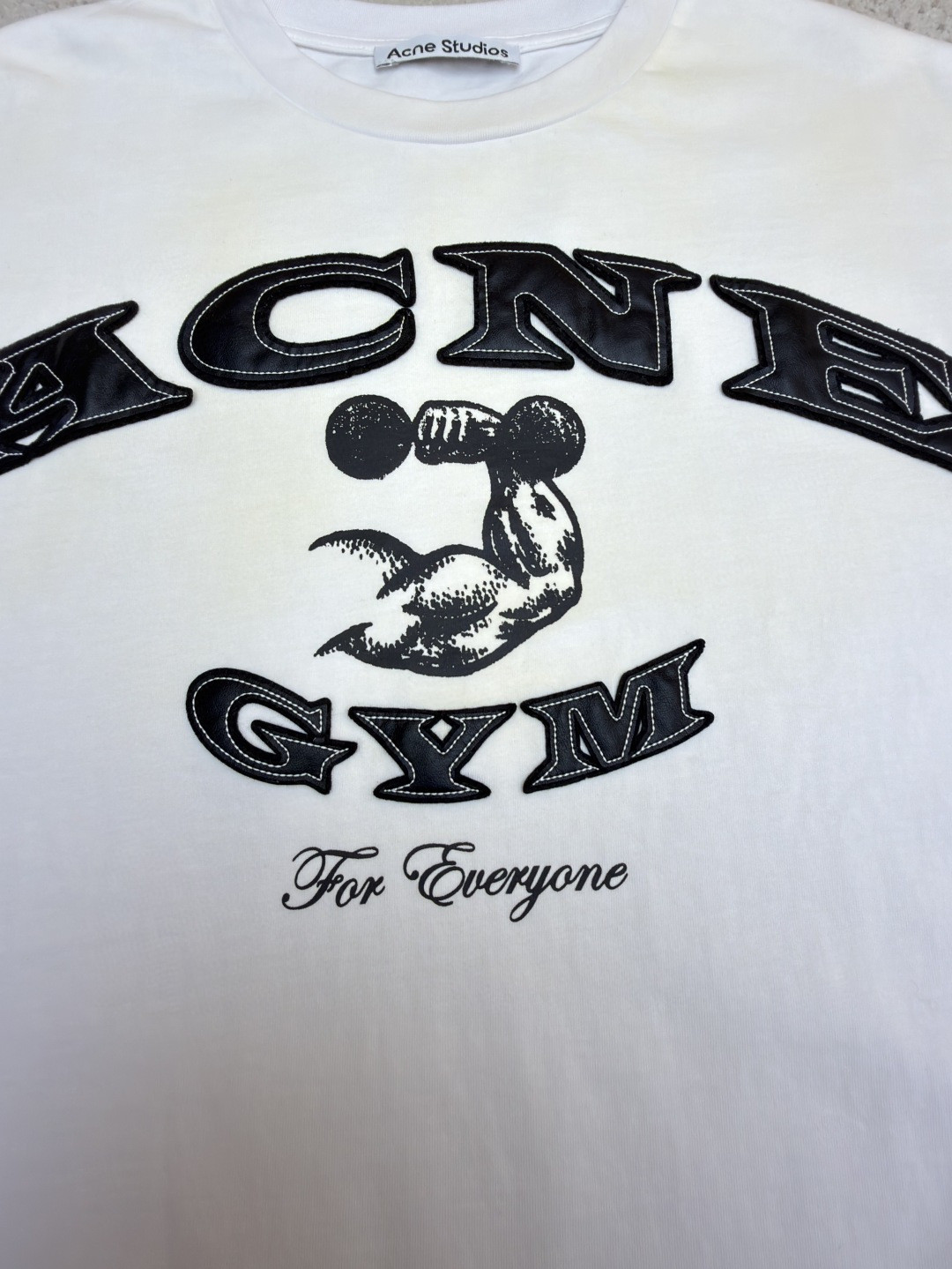 Acne Studios 贴皮徽标做旧T恤 短袖 棕色 白色 A2 CL0401-ADM