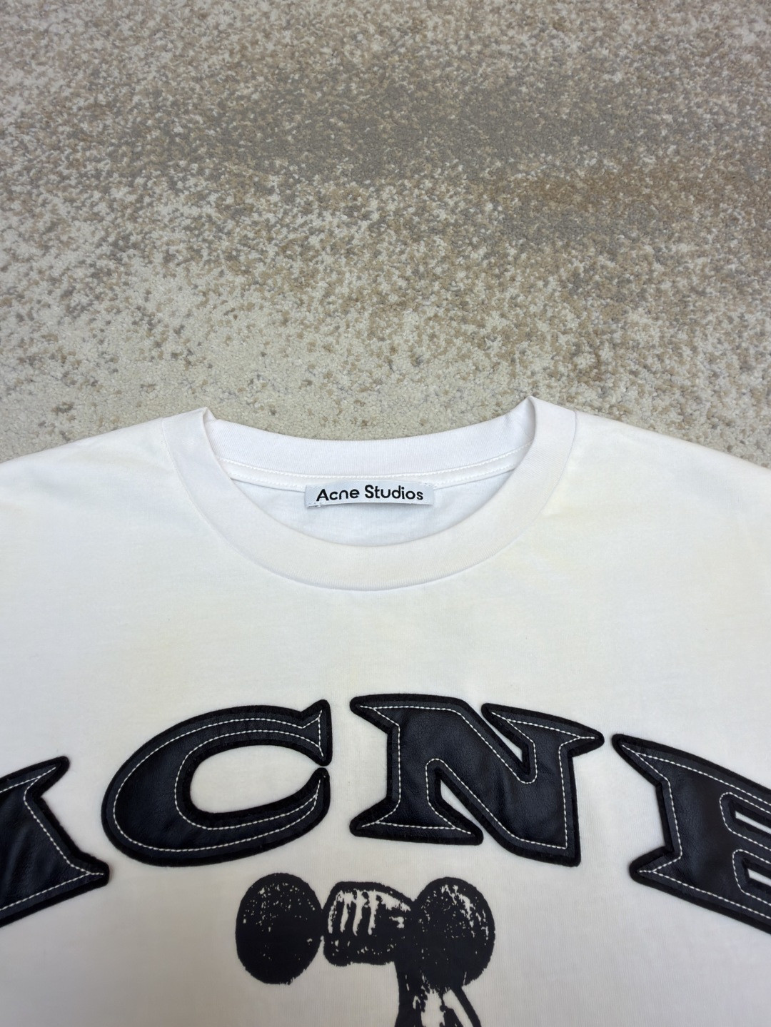 Acne Studios 贴皮徽标做旧T恤 短袖 棕色 白色 A2 CL0401-ADM