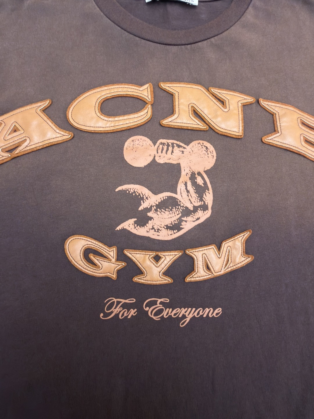 Acne Studios 贴皮徽标做旧T恤 短袖 棕色 白色 A2 CL0401-ADM