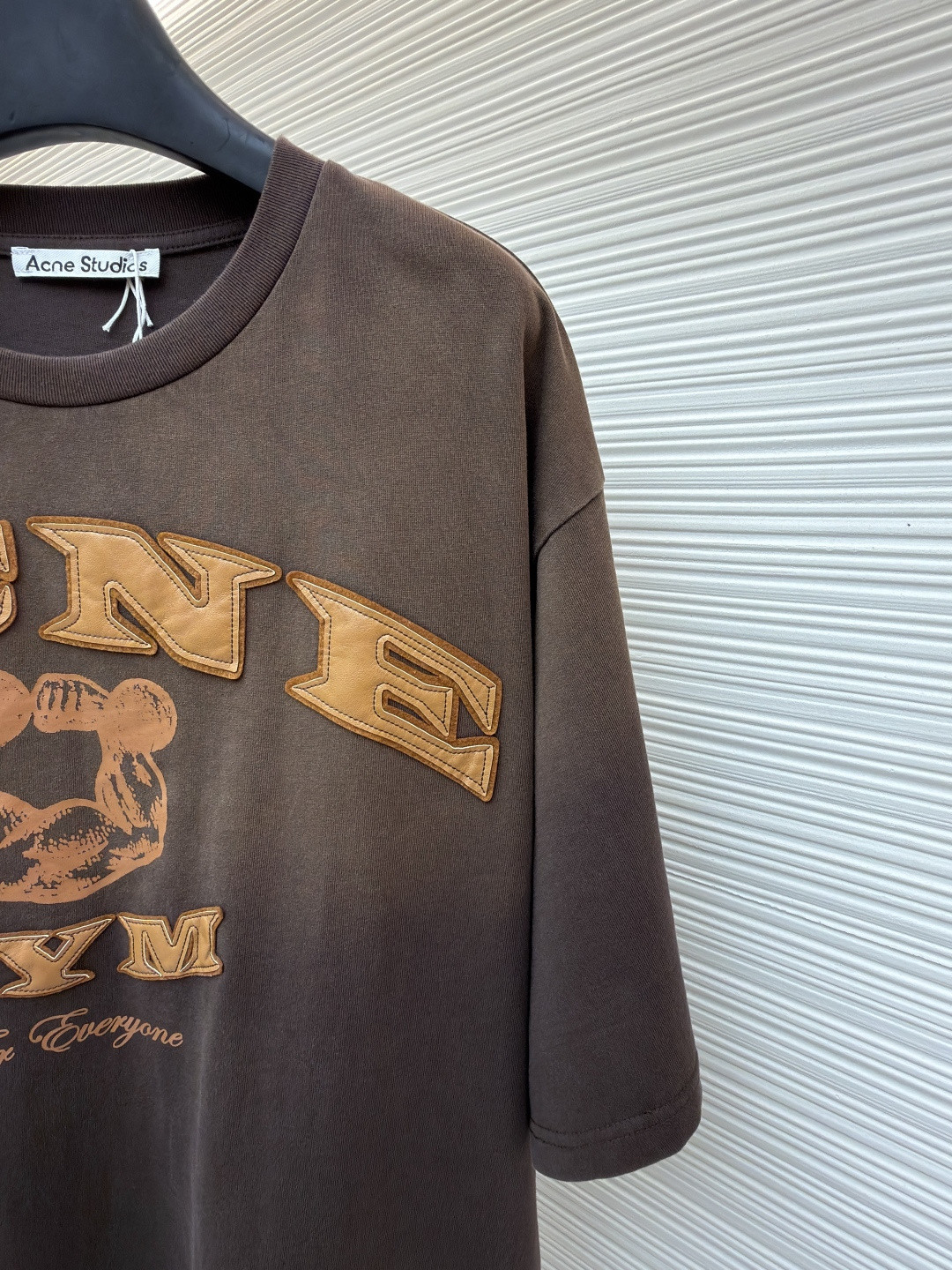 Acne Studios 贴皮徽标做旧T恤 短袖 棕色 白色 A2 CL0401-ADM