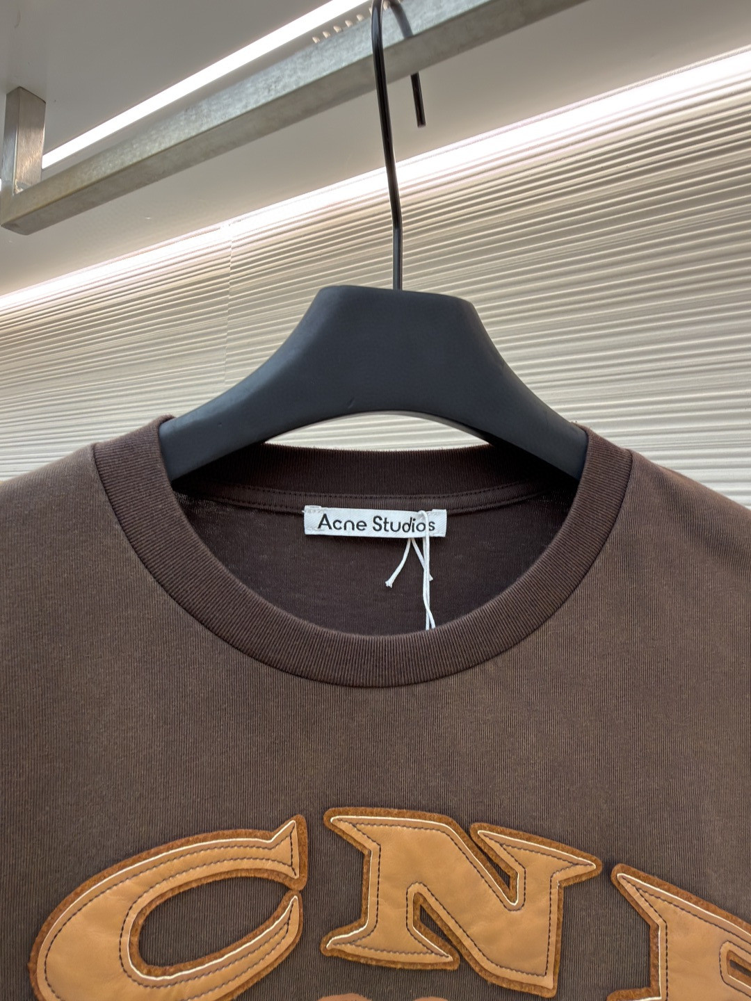 Acne Studios 贴皮徽标做旧T恤 短袖 棕色 白色 A2 CL0401-ADM