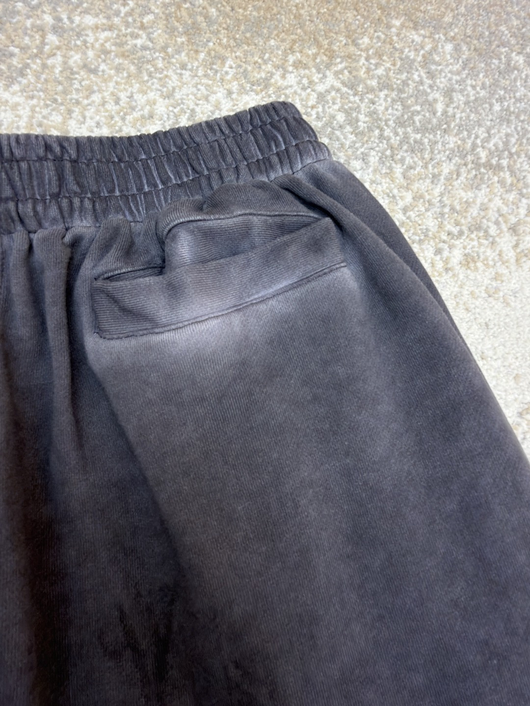 Acne Studios 做旧徽标拉链口袋松紧腰运动裤 休闲裤 长裤 裤子 黑灰色 A7 CK0130-BM0