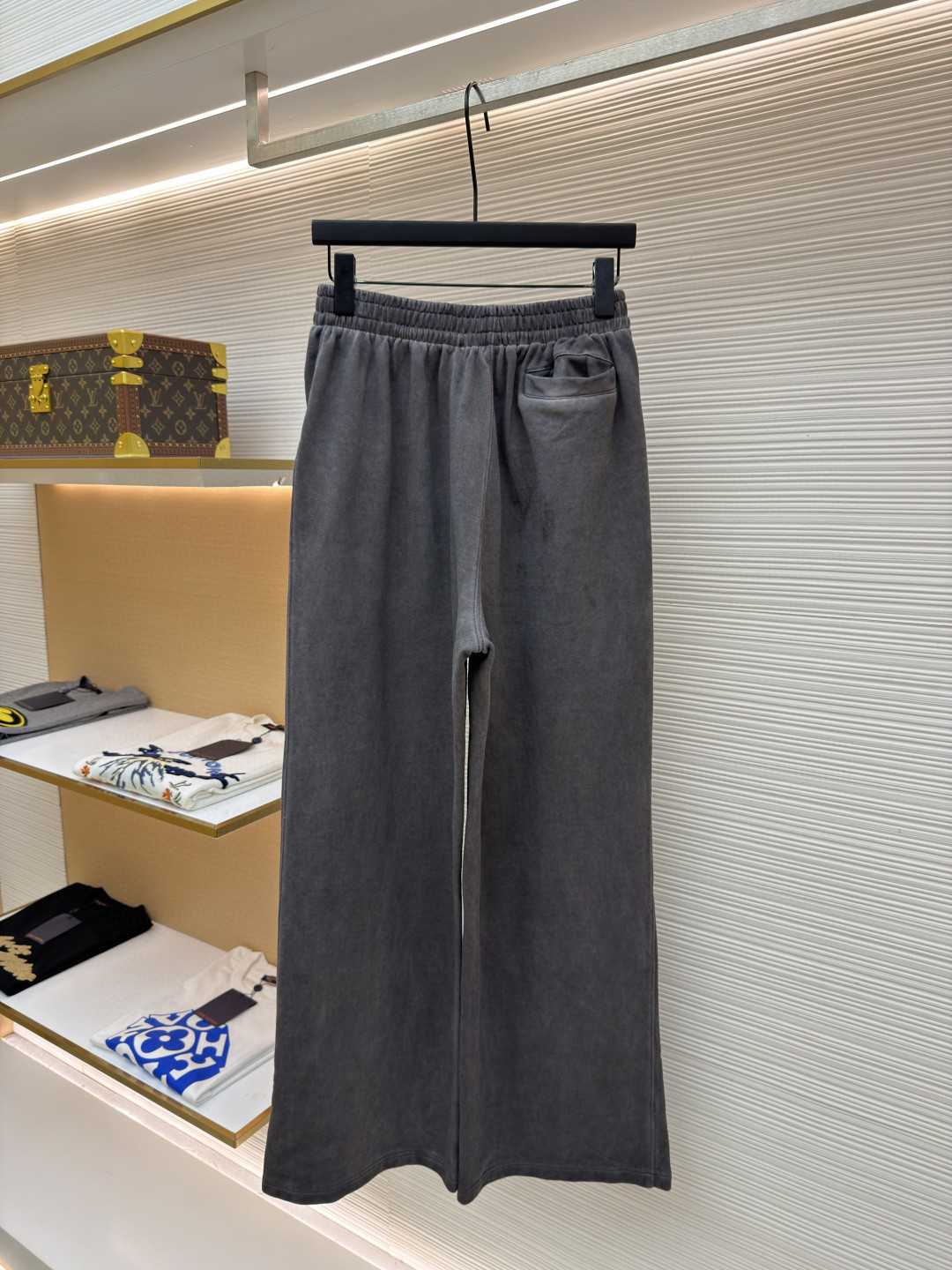 Acne Studios 做旧徽标拉链口袋松紧腰运动裤 休闲裤 长裤 裤子 黑灰色 A7 CK0130-BM0