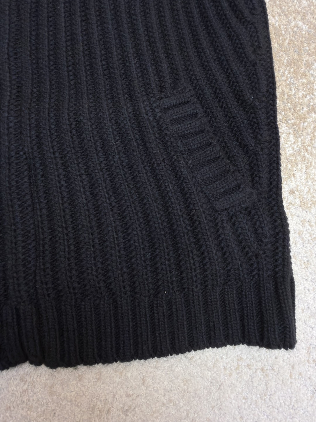 Acne Studios 后背刺绣字母logo拉链毛衣 针织衫 外套 长袖 黑色 B0