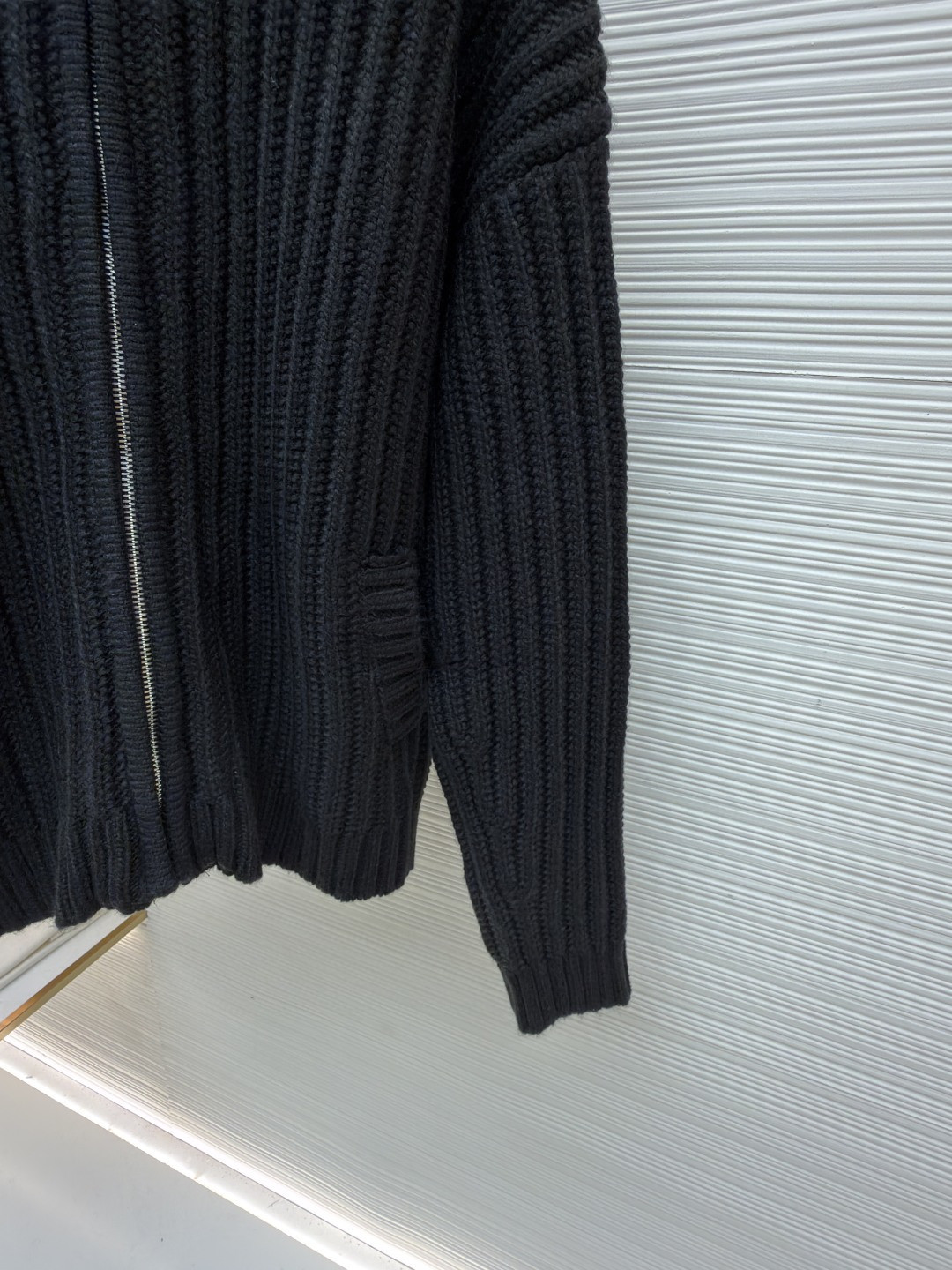 Acne Studios 后背刺绣字母logo拉链毛衣 针织衫 外套 长袖 黑色 B0