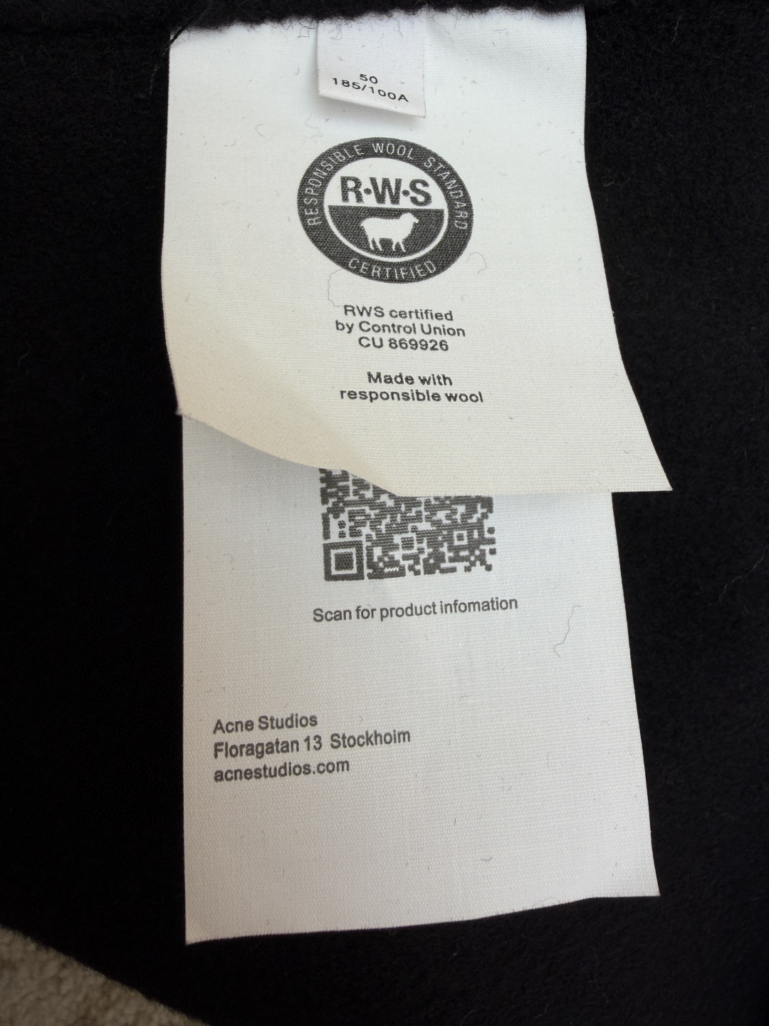 Acne Studios 翻领拉链落肩羊毛外套 夹克 长袖 燕麦色 黑色 C0 B90837-633