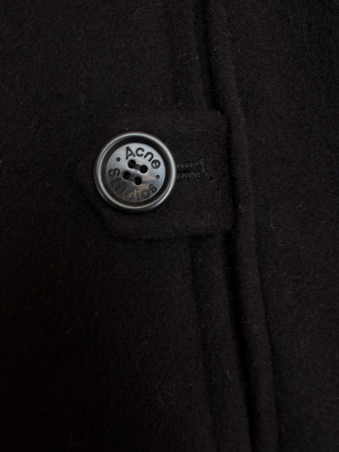 Acne Studios 翻领拉链落肩羊毛外套 夹克 长袖 燕麦色 黑色 C0 B90837-633