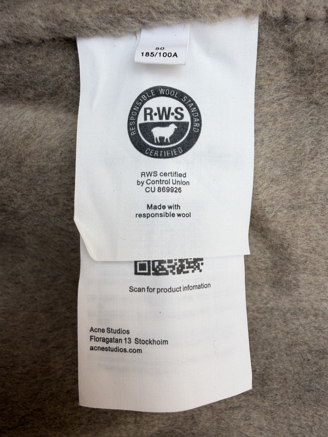 Acne Studios 翻领拉链落肩羊毛外套 夹克 长袖 燕麦色 黑色 C0 B90837-633