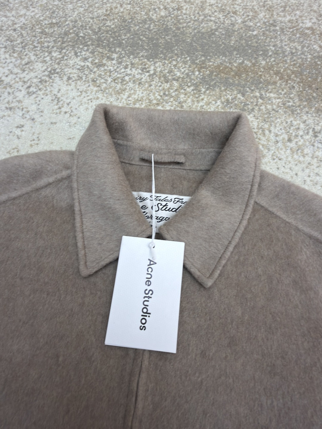 Acne Studios 翻领拉链落肩羊毛外套 夹克 长袖 燕麦色 黑色 C0 B90837-633