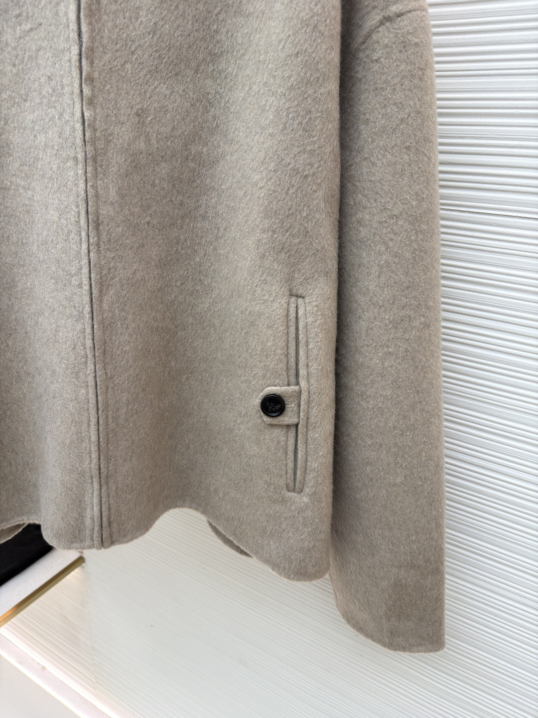 Acne Studios 翻领拉链落肩羊毛外套 夹克 长袖 燕麦色 黑色 C0 B90837-633