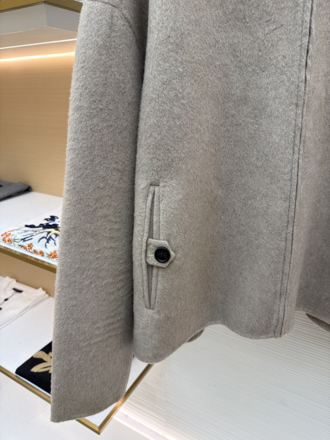 Acne Studios 翻领拉链落肩羊毛外套 夹克 长袖 燕麦色 黑色 C0 B90837-633