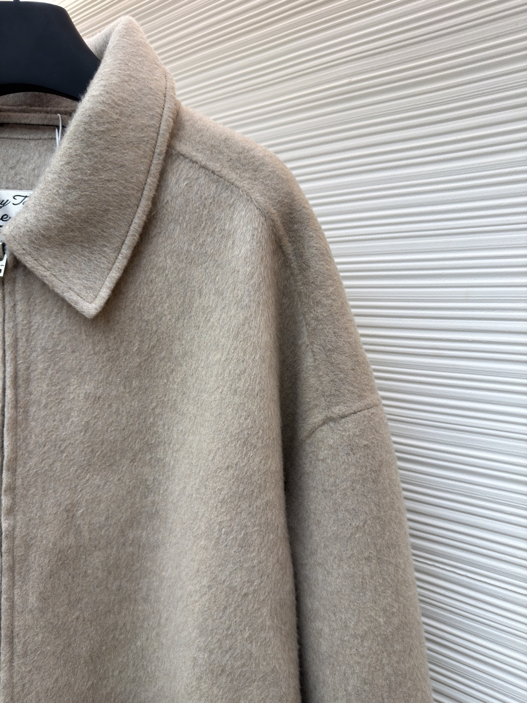 Acne Studios 翻领拉链落肩羊毛外套 夹克 长袖 燕麦色 黑色 C0 B90837-633