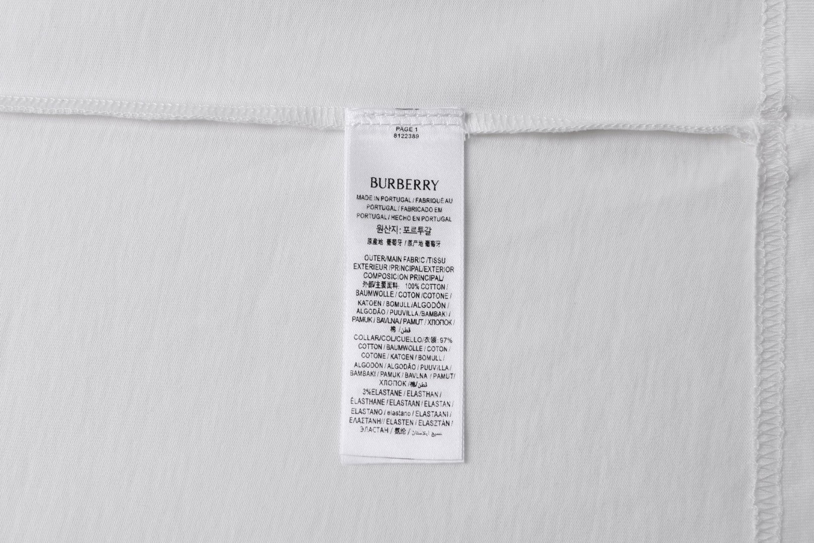 Burberry 巴宝莉 徽标字母logo印花 短袖 T恤 夏季 白色 黑色 A2