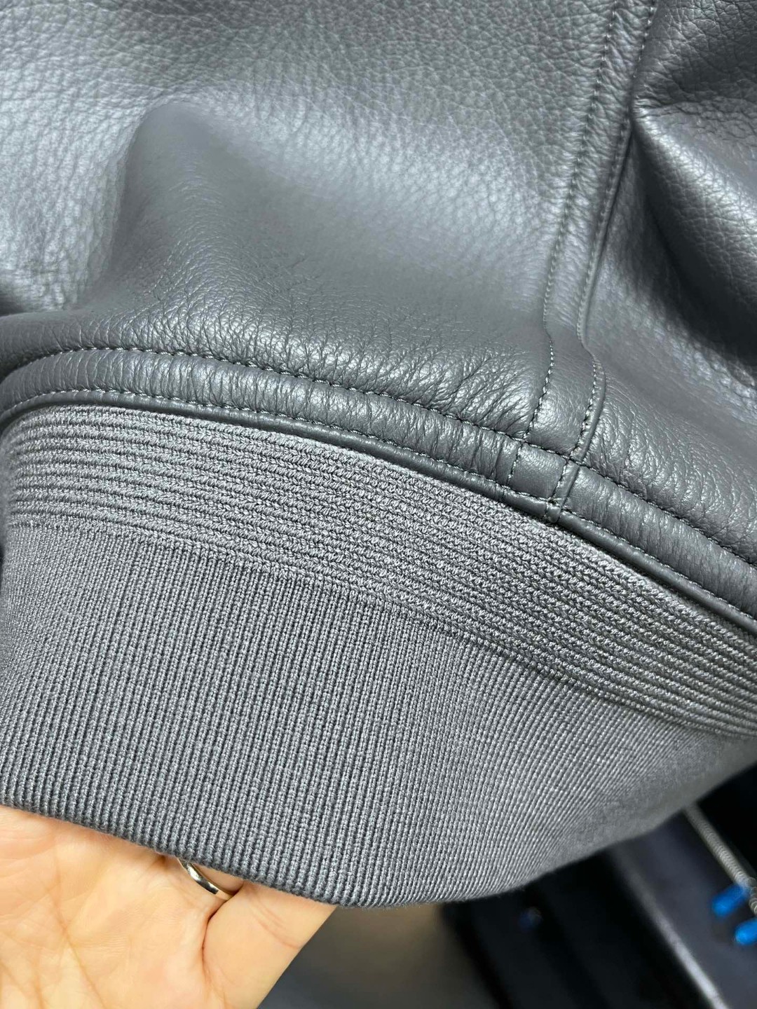 HERMES 爱马仕 立领皮夹克 外套 皮衣 长袖 黑色 灰色 酒红色