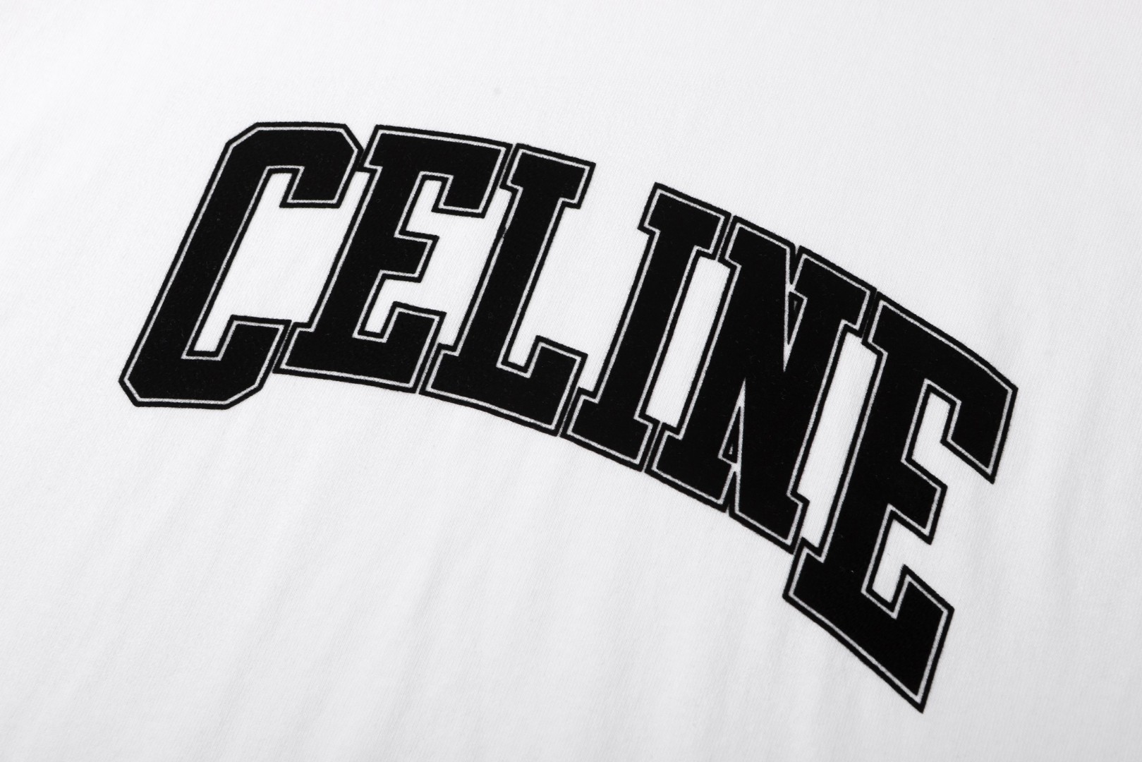 CELINE 赛琳 植绒字母印花 短袖 T恤 圆领 夏款 白色 A0