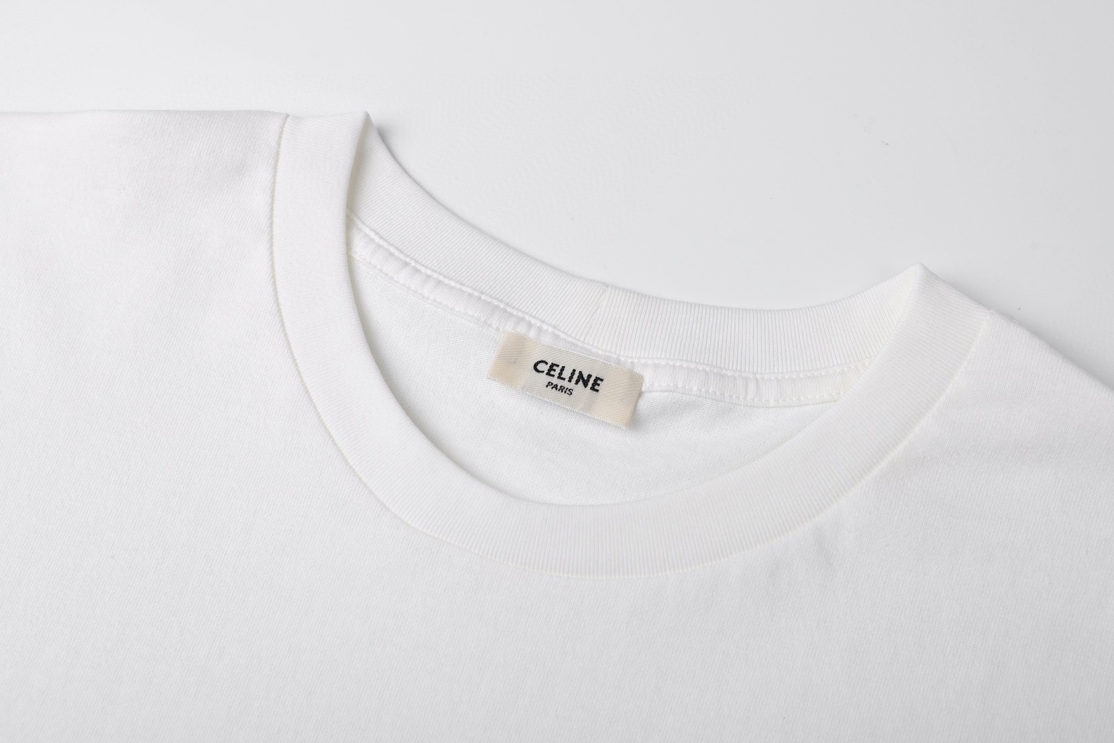 CELINE 赛琳 植绒字母印花 短袖 T恤 圆领 夏款 白色 A0