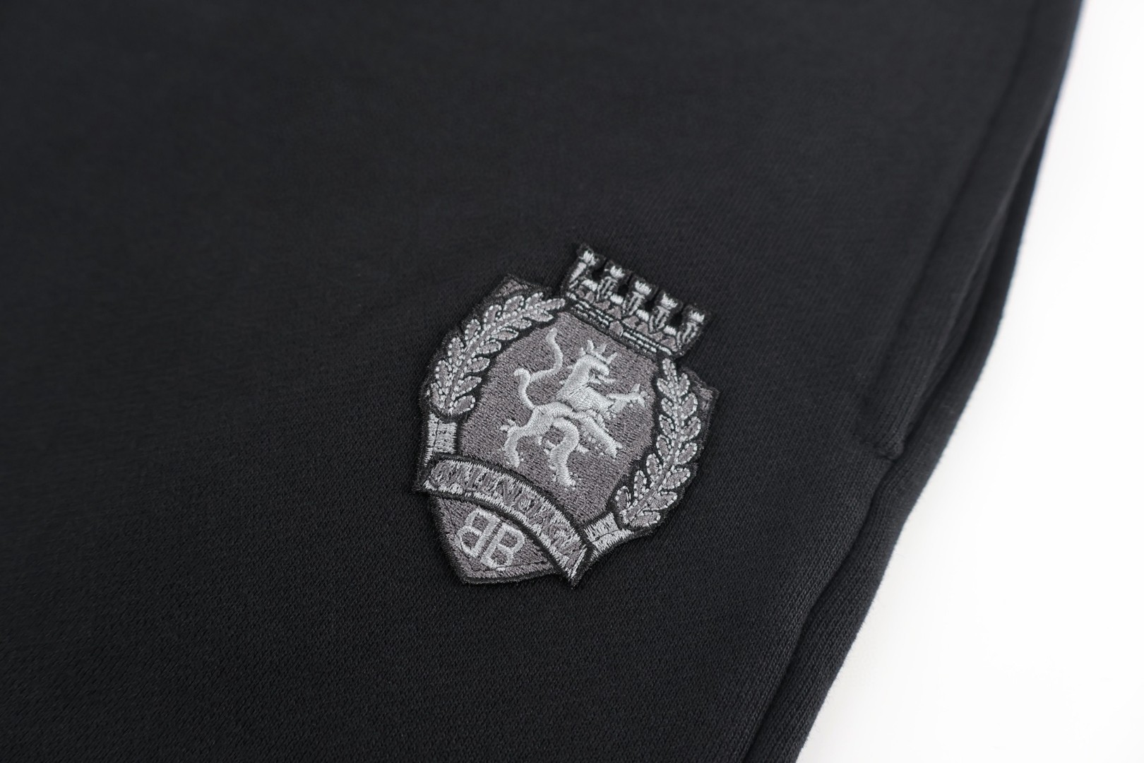 Balenciaga 巴黎世家 曼联3刺绣图标 短裤 黑色 五分裤 休闲裤 运动裤 夏季 黑色 857084TTVQ81066