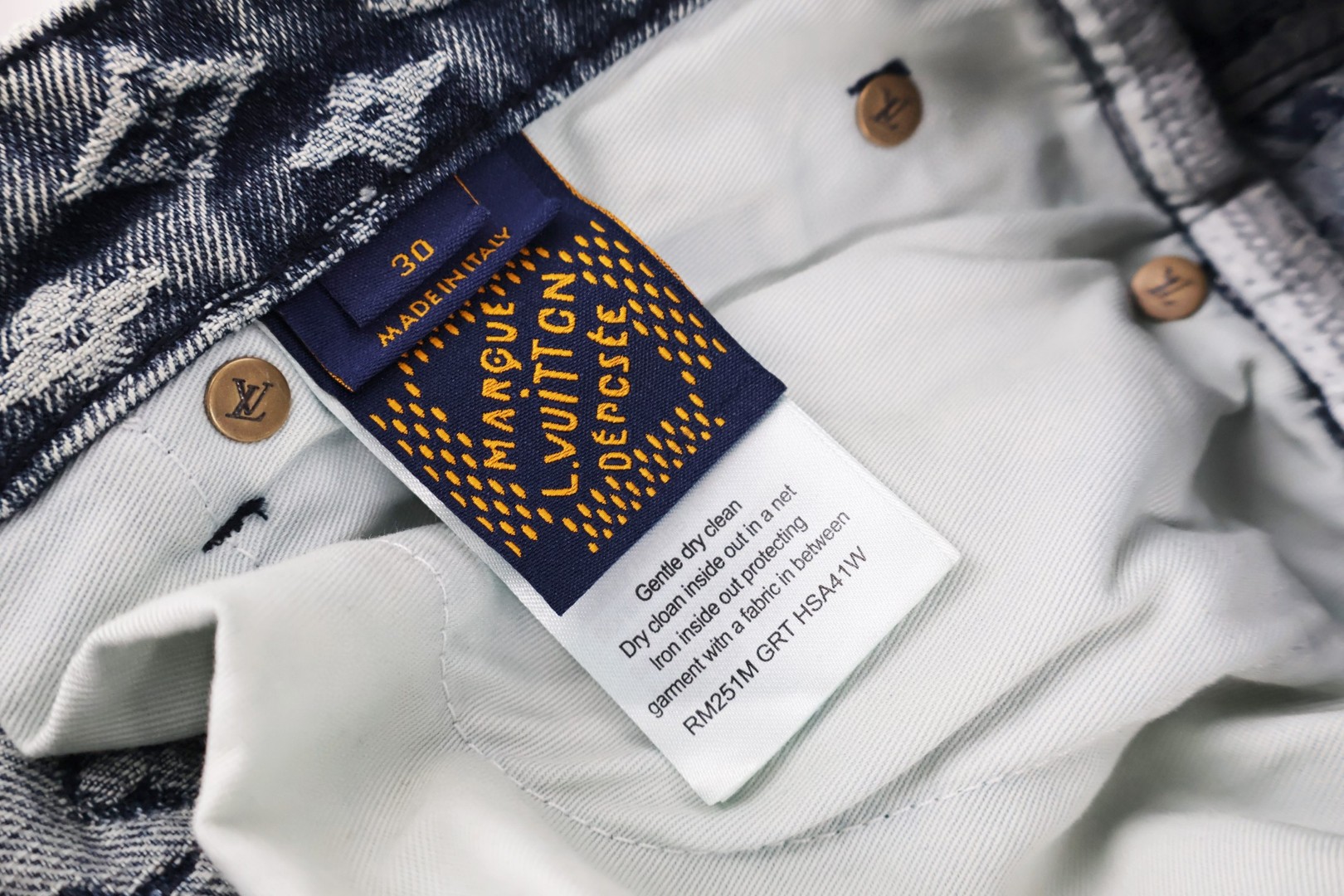 LOUIS VUITTON 路易威登 Nigo 联名款 拼接牛仔裤 裤子 长裤 蓝色 B5 1A9GGJ