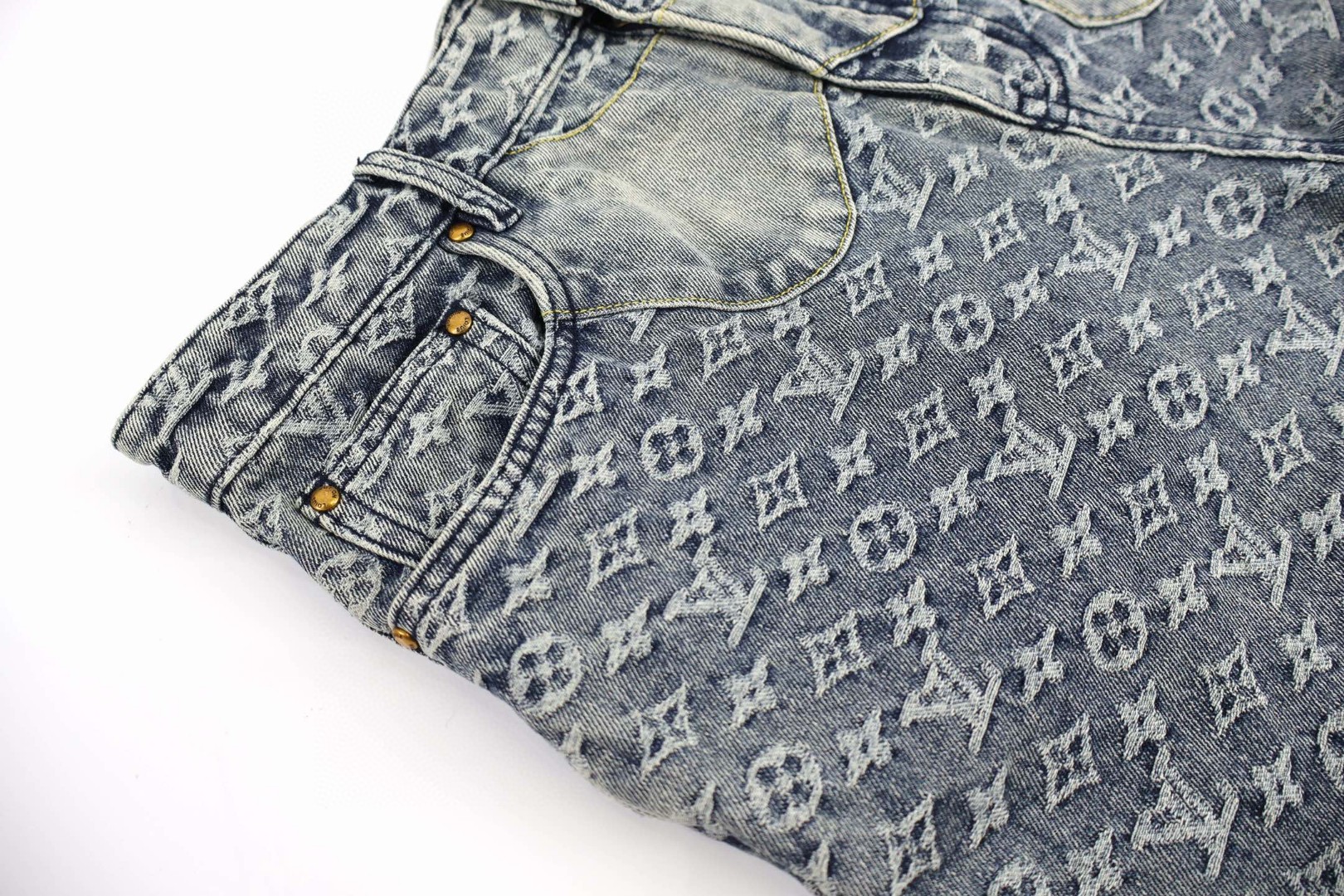 LOUIS VUITTON 路易威登 Nigo 联名款 拼接牛仔裤 裤子 长裤 蓝色 B5 1A9GGJ