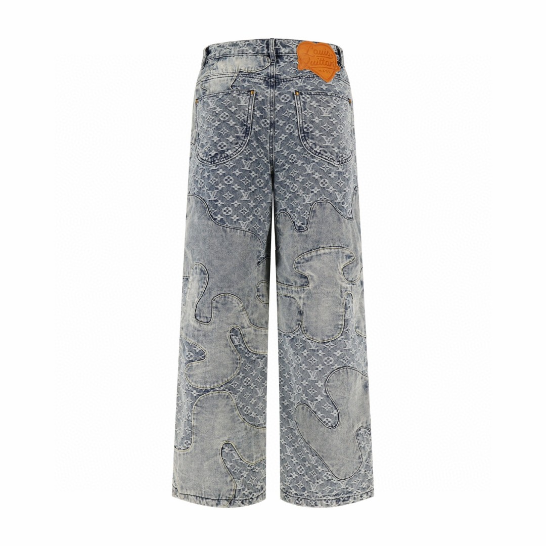 LOUIS VUITTON 路易威登 Nigo 联名款 拼接牛仔裤 裤子 长裤 蓝色 B5 1A9GGJ