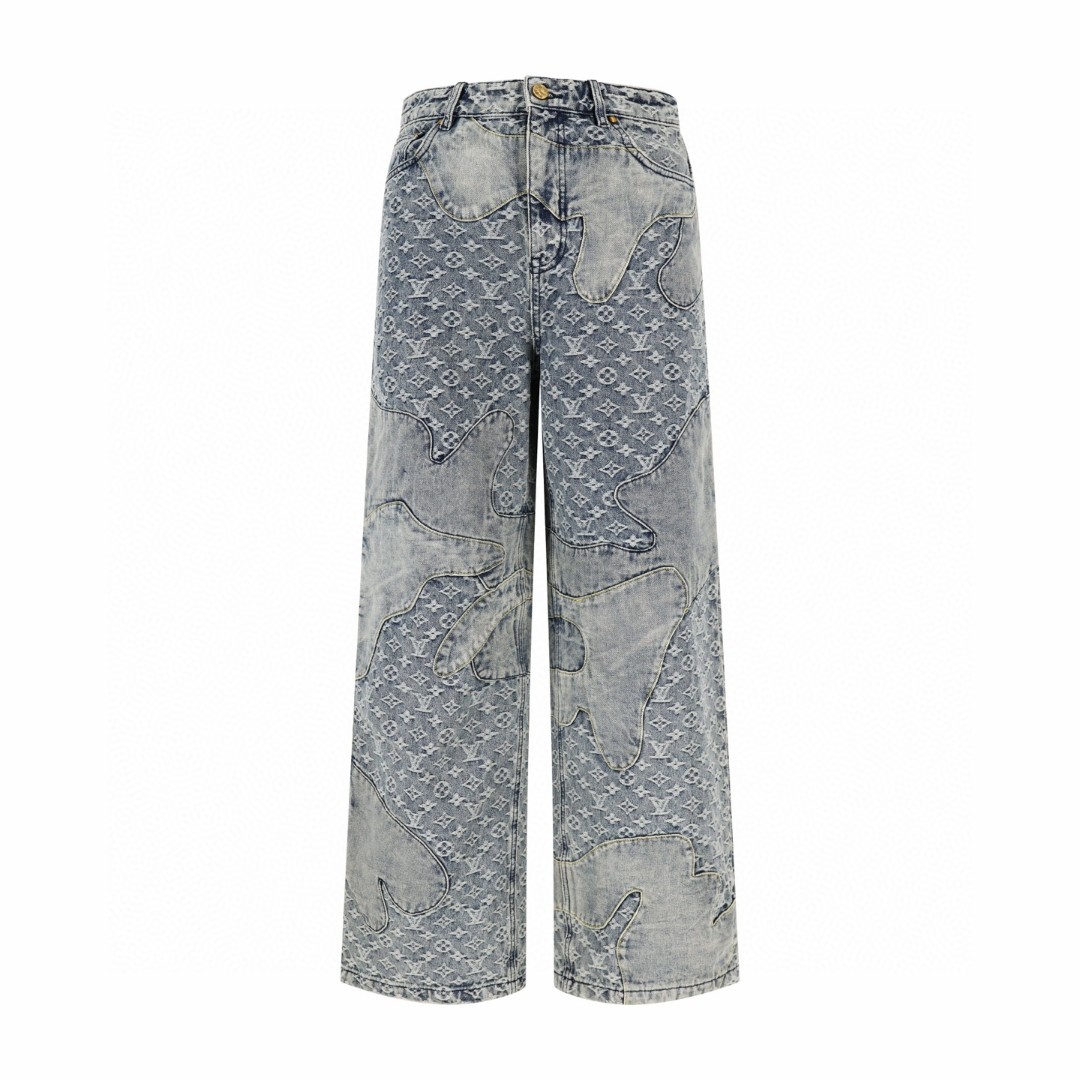 LOUIS VUITTON 路易威登 Nigo 联名款 拼接牛仔裤 裤子 长裤 蓝色 B5 1A9GGJ