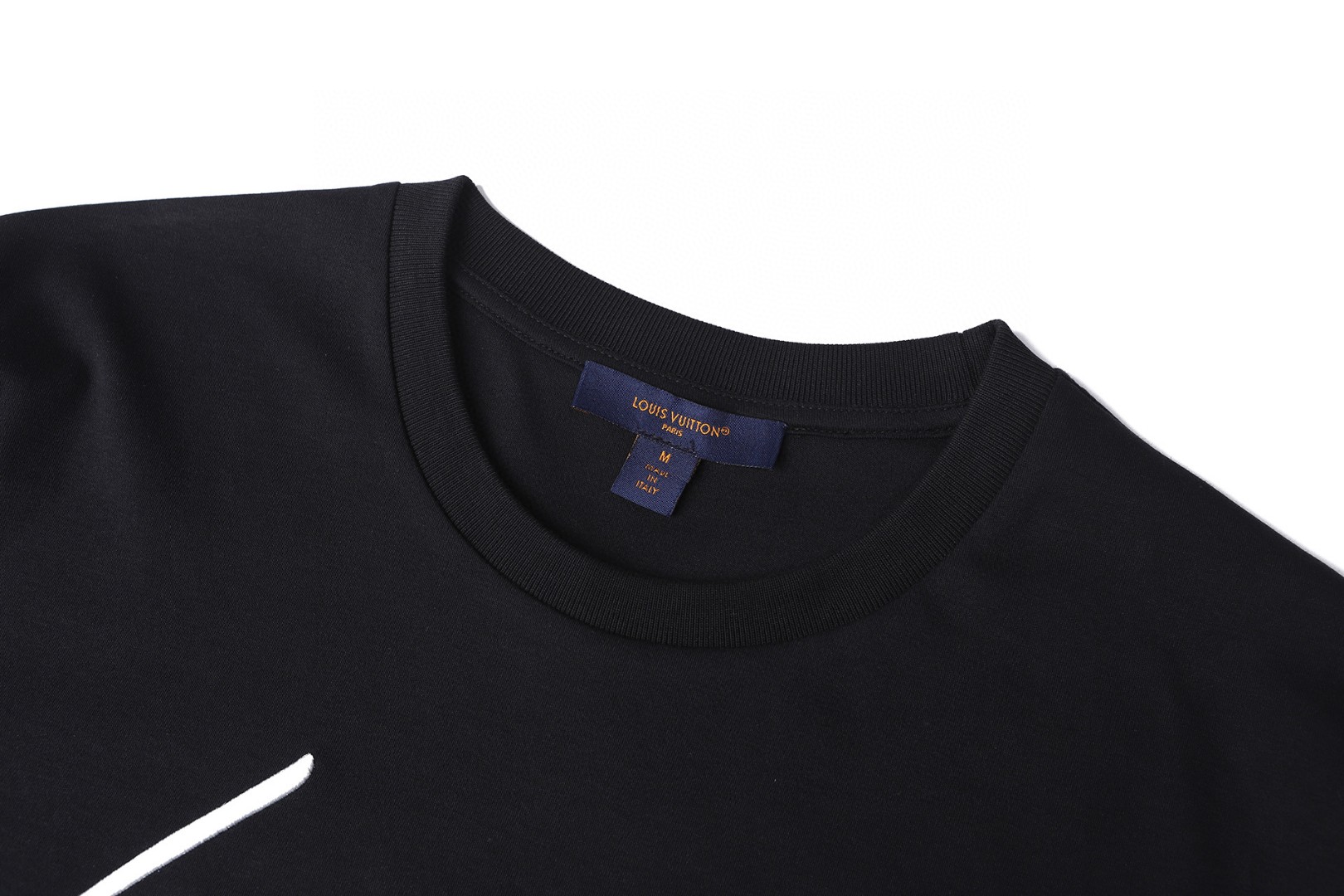 LOUIS VUITTON 路易威登 LV 手写体标识刺绣圆领T恤 短袖 黑色 A0 1AII24