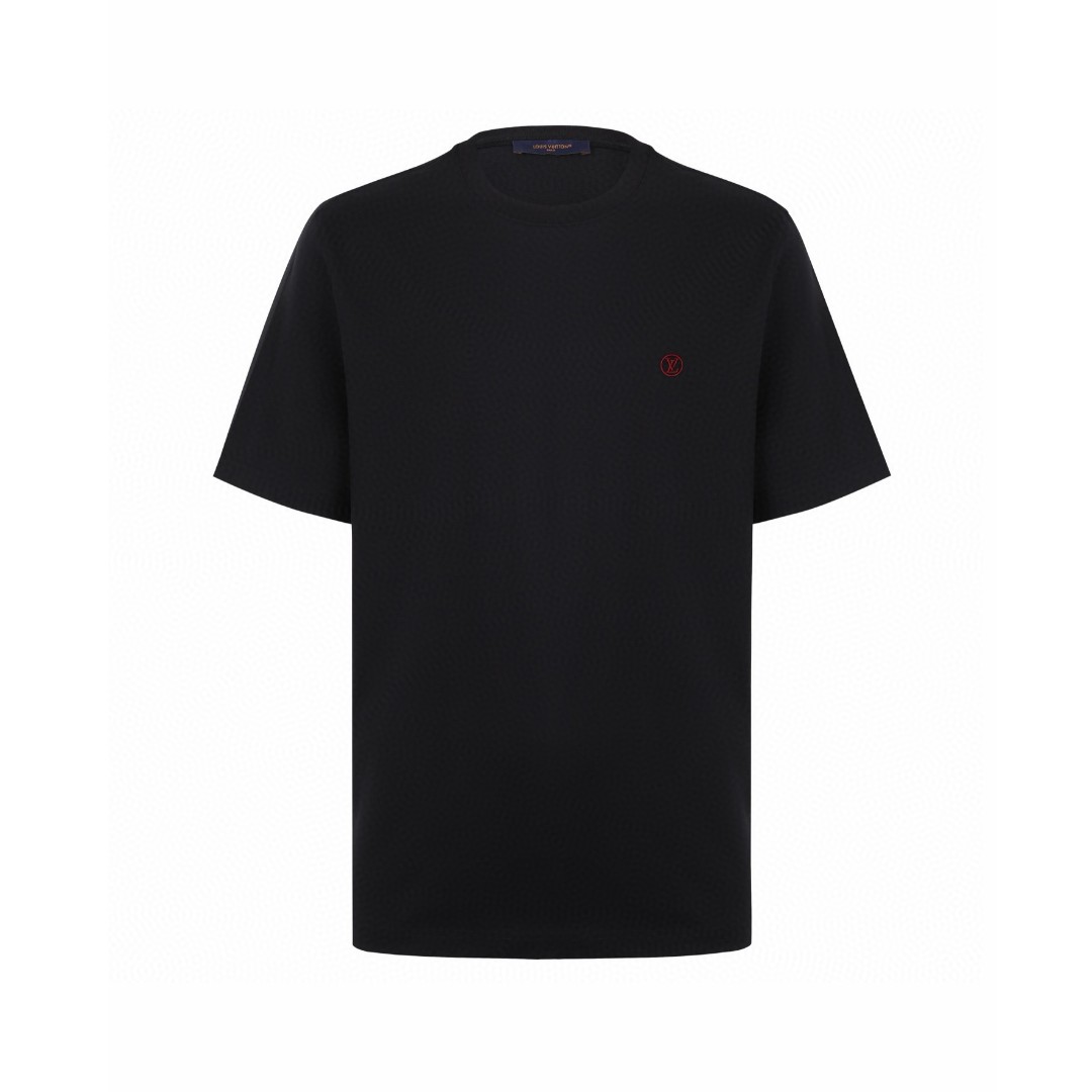 LOUIS VUITTON 路易威登 LV 经典徽标刺绣圆领T恤 短袖 白色 黑色 A0 1A1SA5