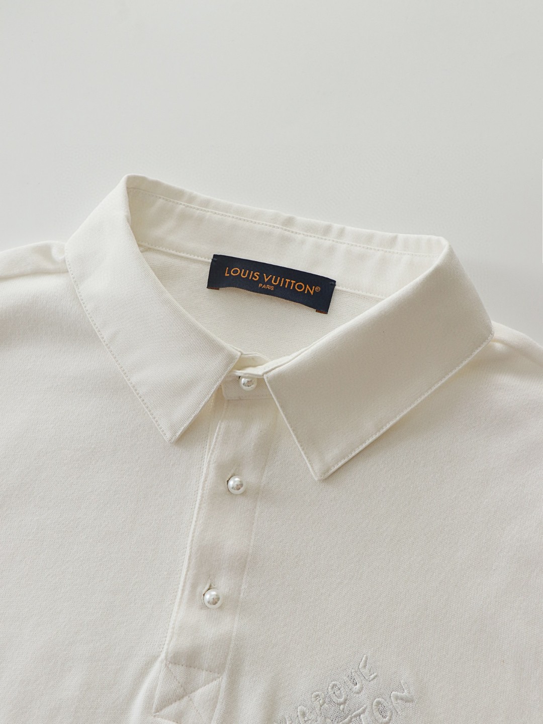 LOUIS VUITTON 路易威登 LV 珍珠扣马球衫polo 夏季 T恤 短袖 海军蓝 白色 A5 1AFQQJ